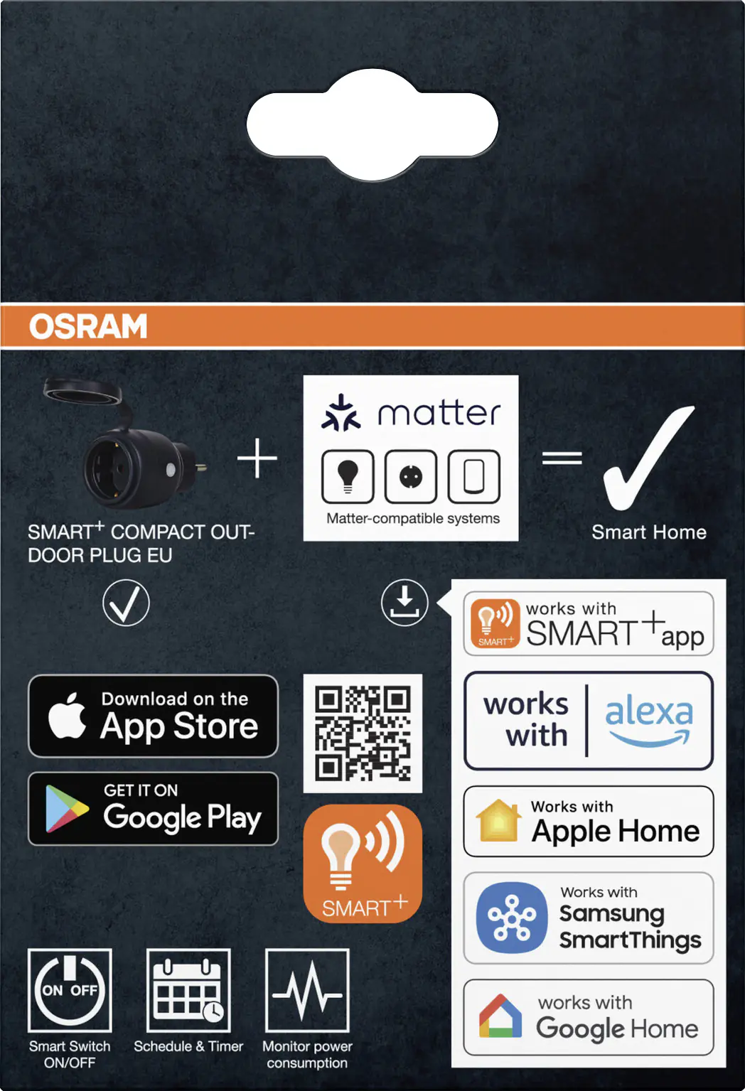 Osram Außensteckdose SMART+ WiFi Matter Compact EU Schwarz Osram Außensteckdose SMART+ WiFi Matter Compact EU Schwarz