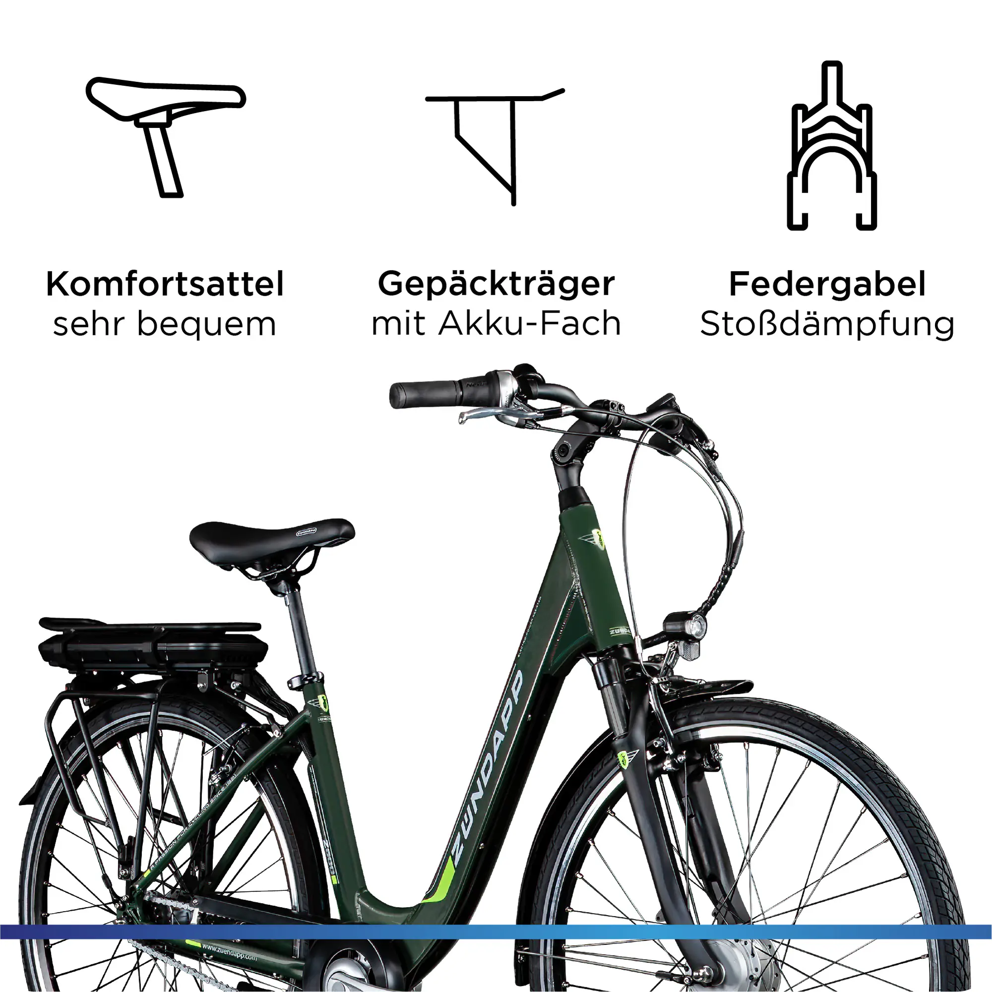 Zündapp E-Bike City Z600 28 Zoll 7-Gang 522 Wh khaki