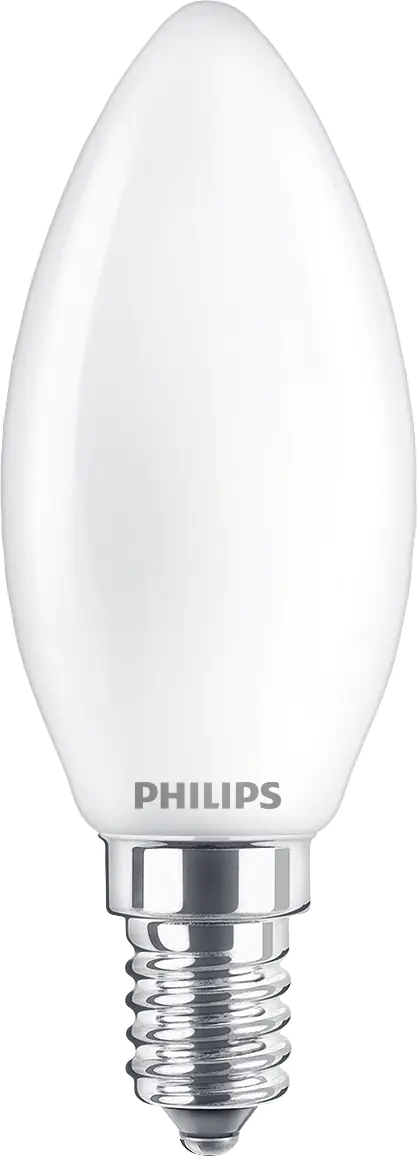 Philips LED-Leuchtmittel Filament Kerzenform B35 E14 4,3W warmweiß matt