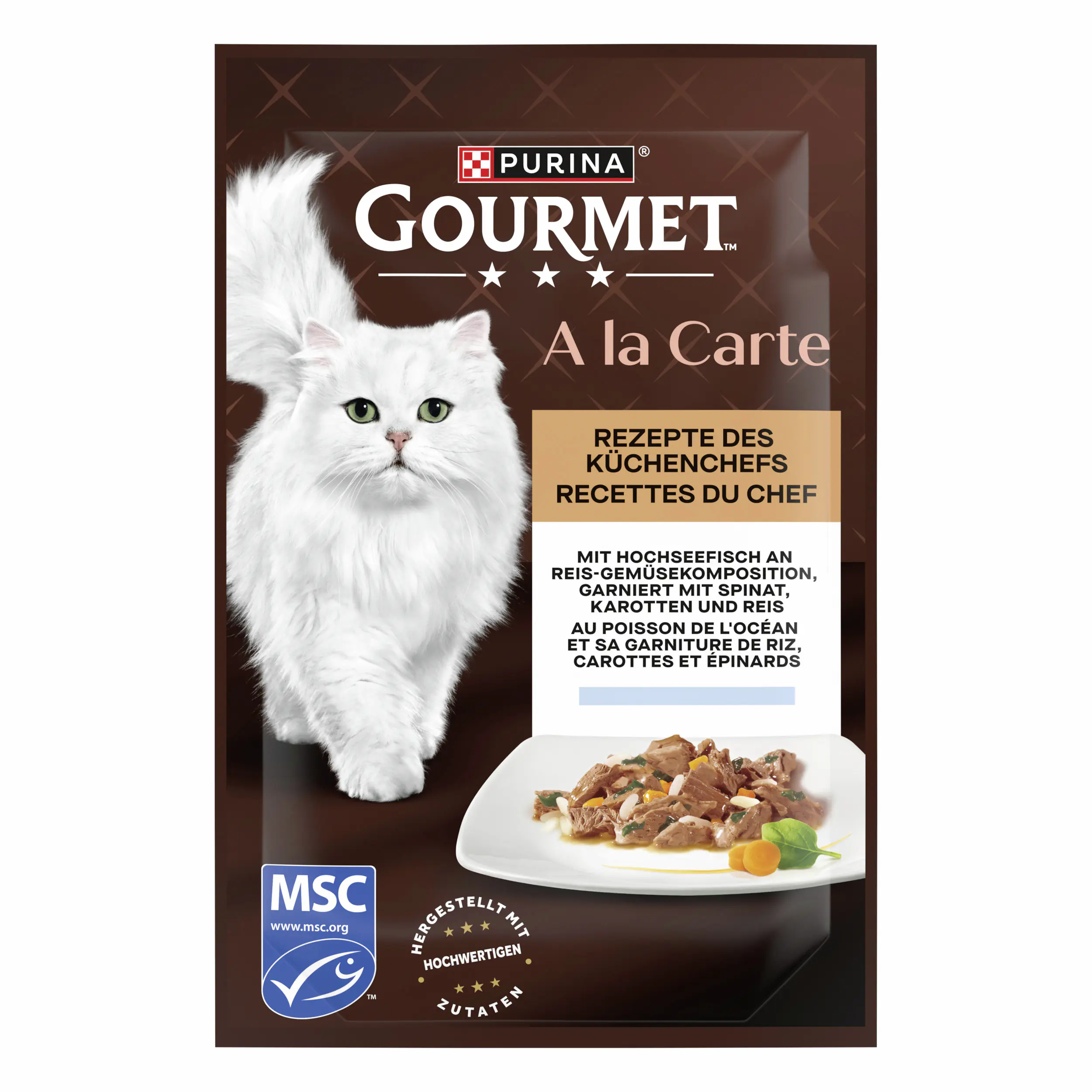 Gourmet A la Carte mit Hochseefisch an Reis-Gemüsekomposition 85 g