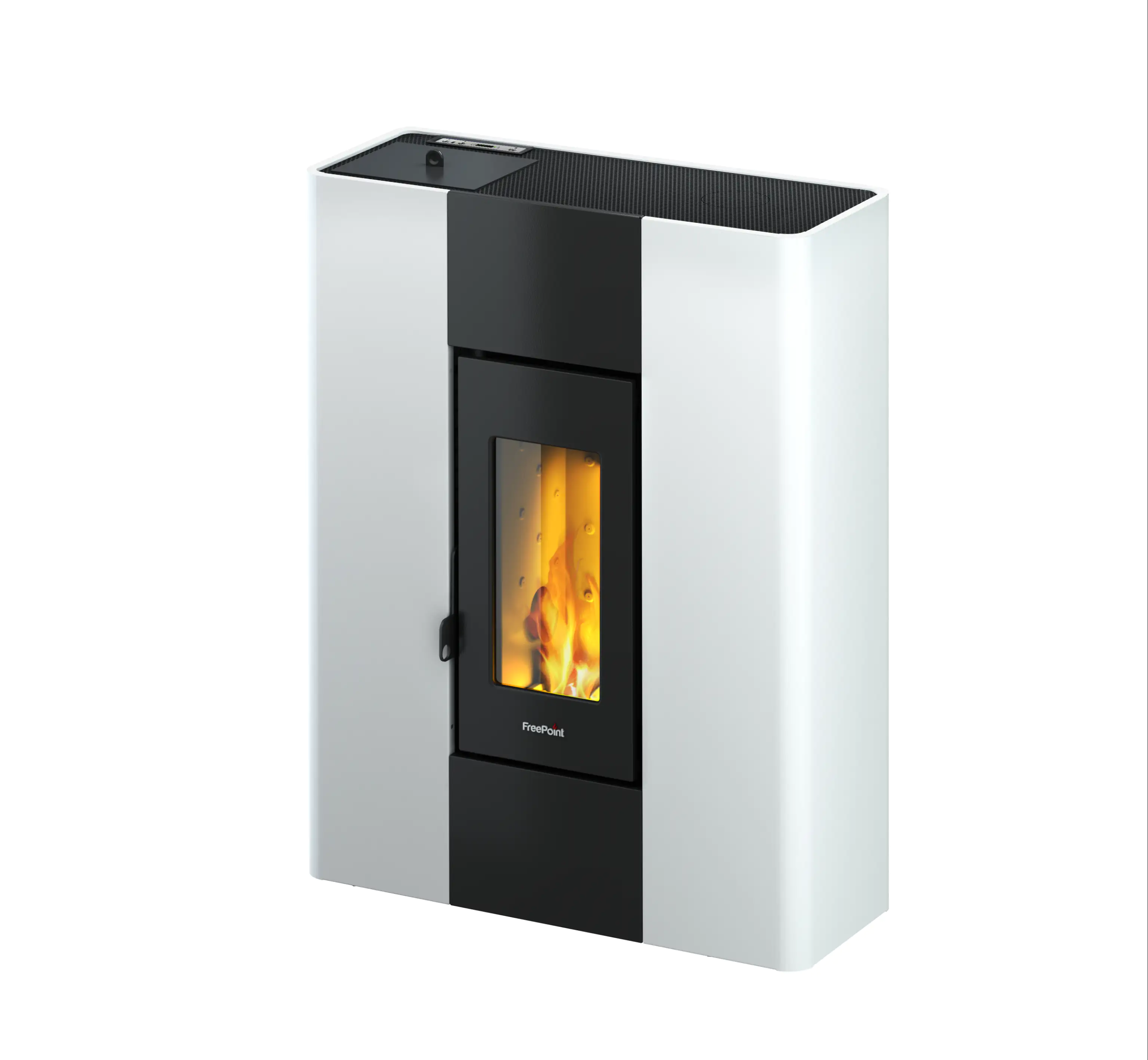FreePoint Pelletofen Roxy weiß schwarz weiß bis 7 kW Heizleistung