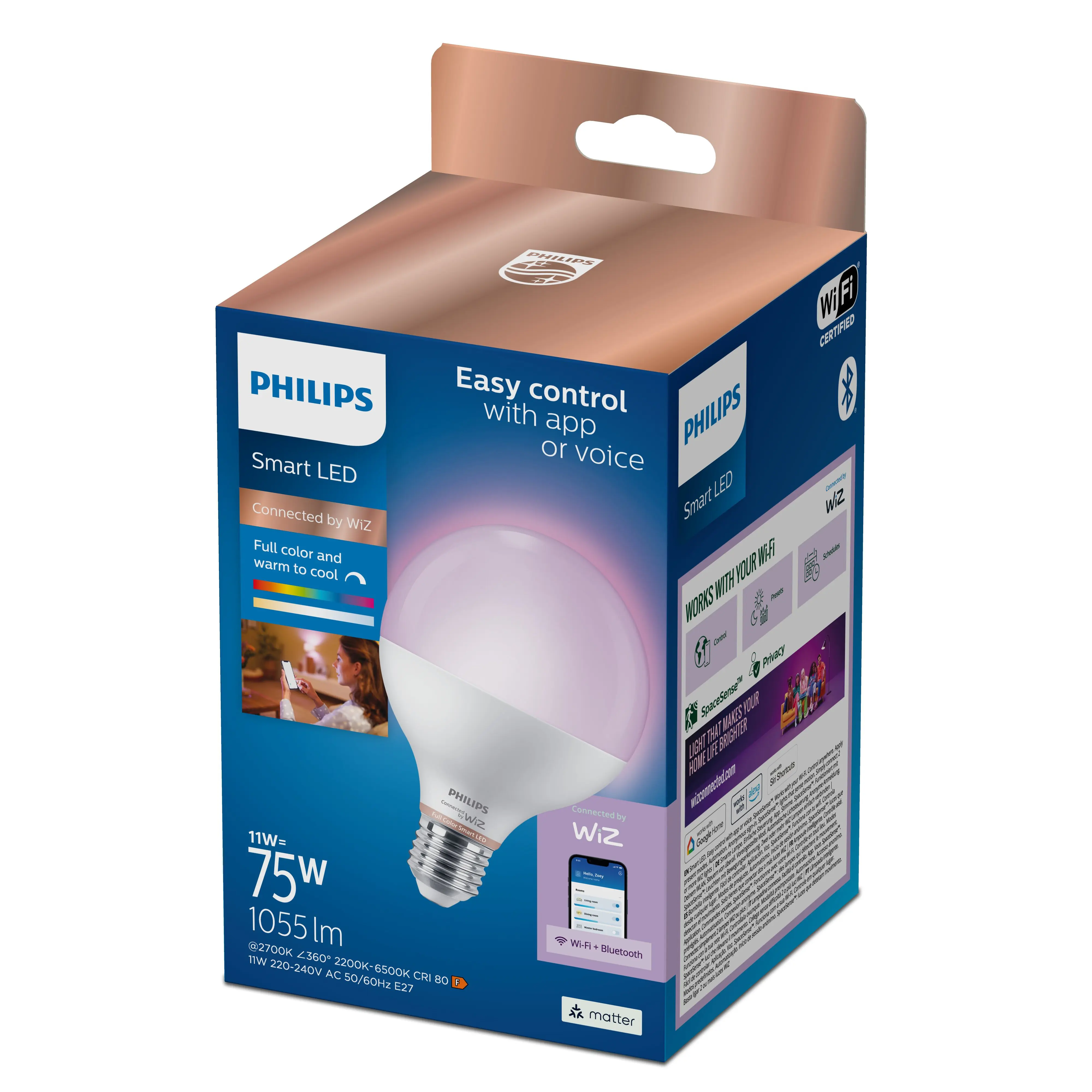 Philips LED Leuchtmittel E27  11W 1005lm 2200-6500K RGB 