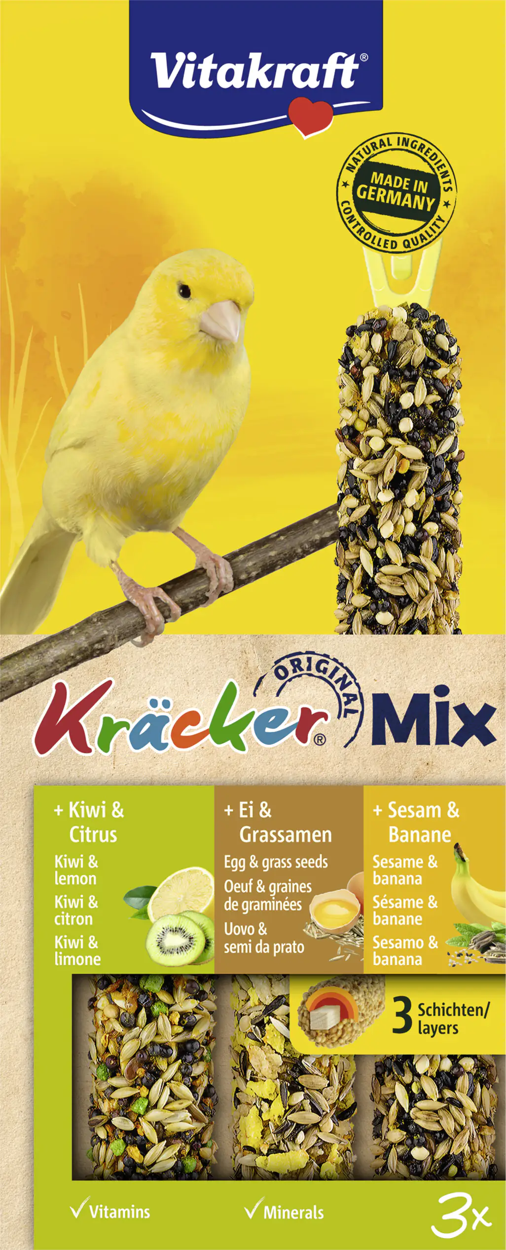 Vitakraft Kräcker® Trio Ei Kiwi Banane 3 Stück / 80 g Vitakraft Kräcker® Trio Ei Kiwi Banane 3 Stück / 80 g