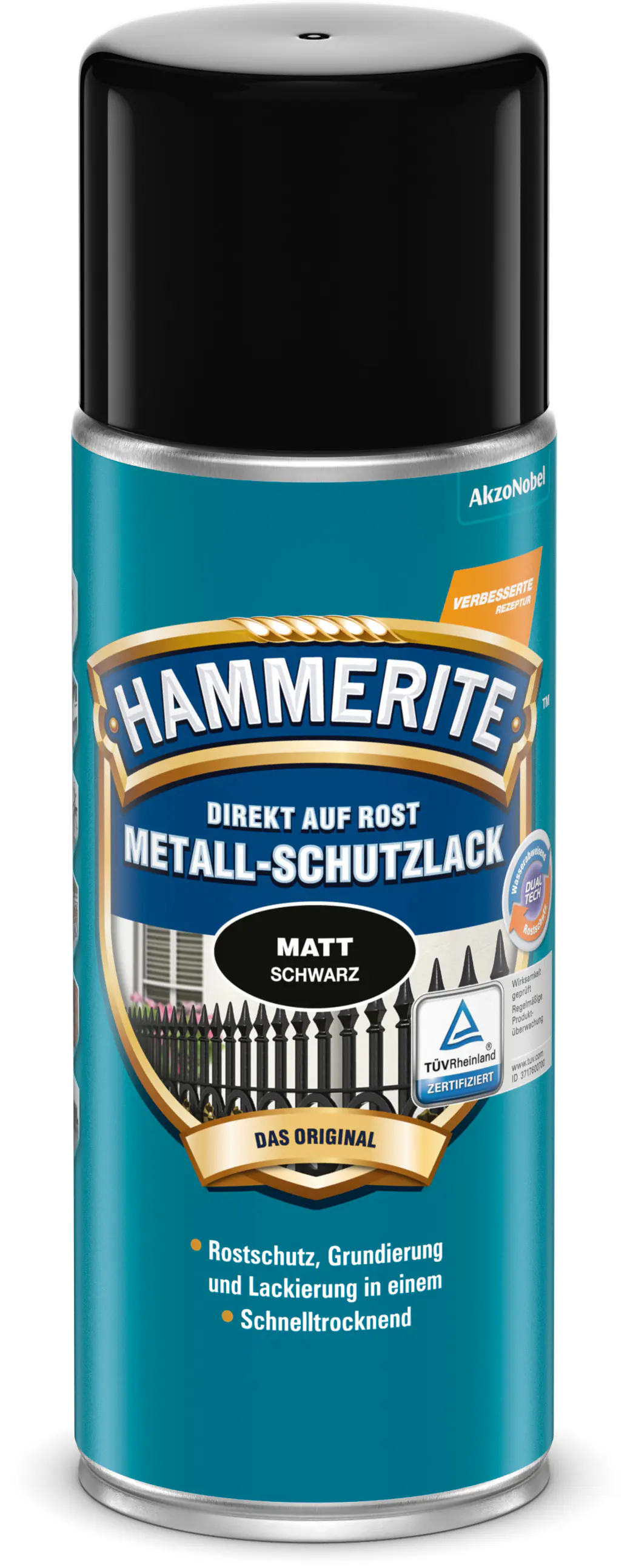 Hammerite Metall-Schutzlack Spray 400 ml schwarz matt