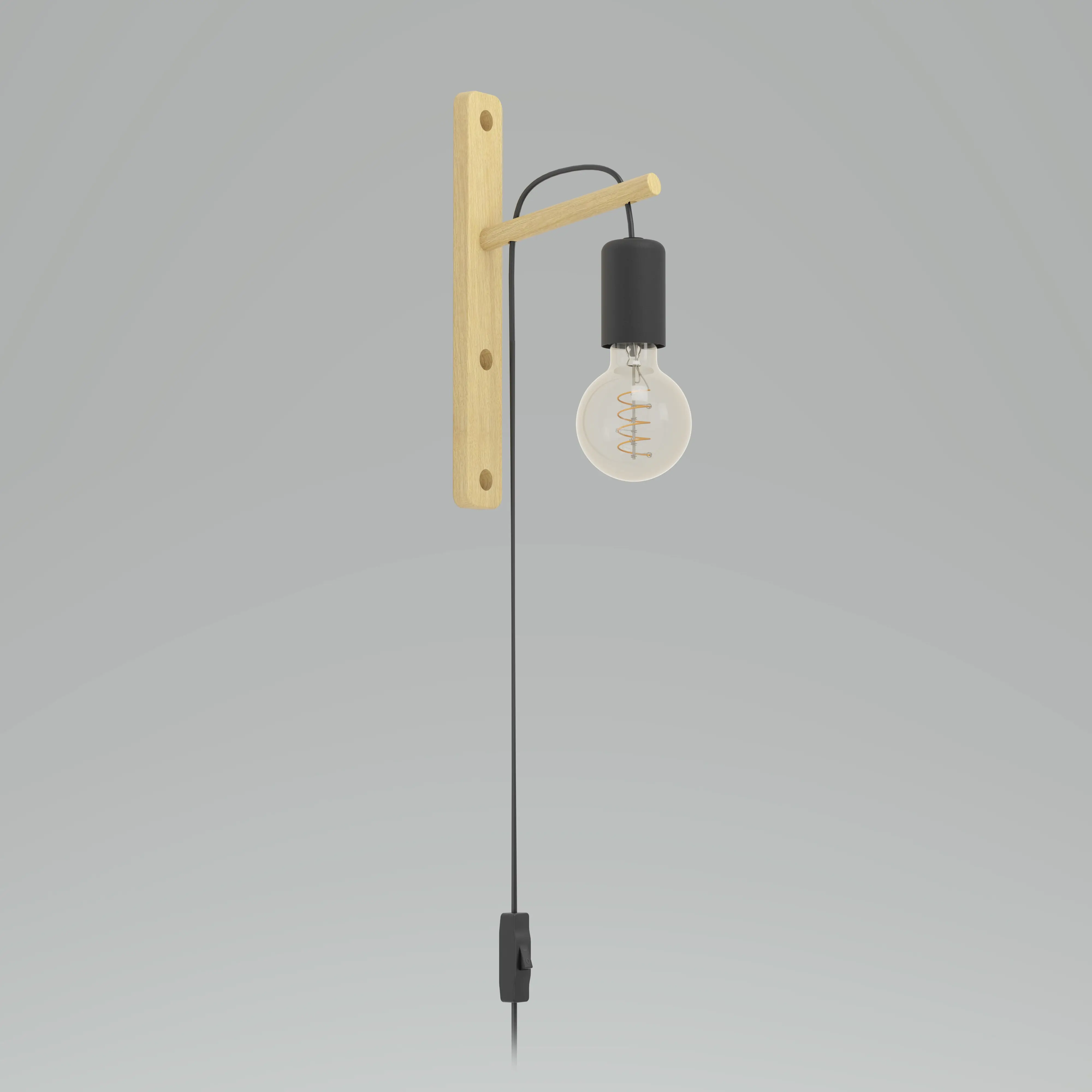 Eglo Wandleuchte Pockley E27 nickel-matt, chrom, Stahl