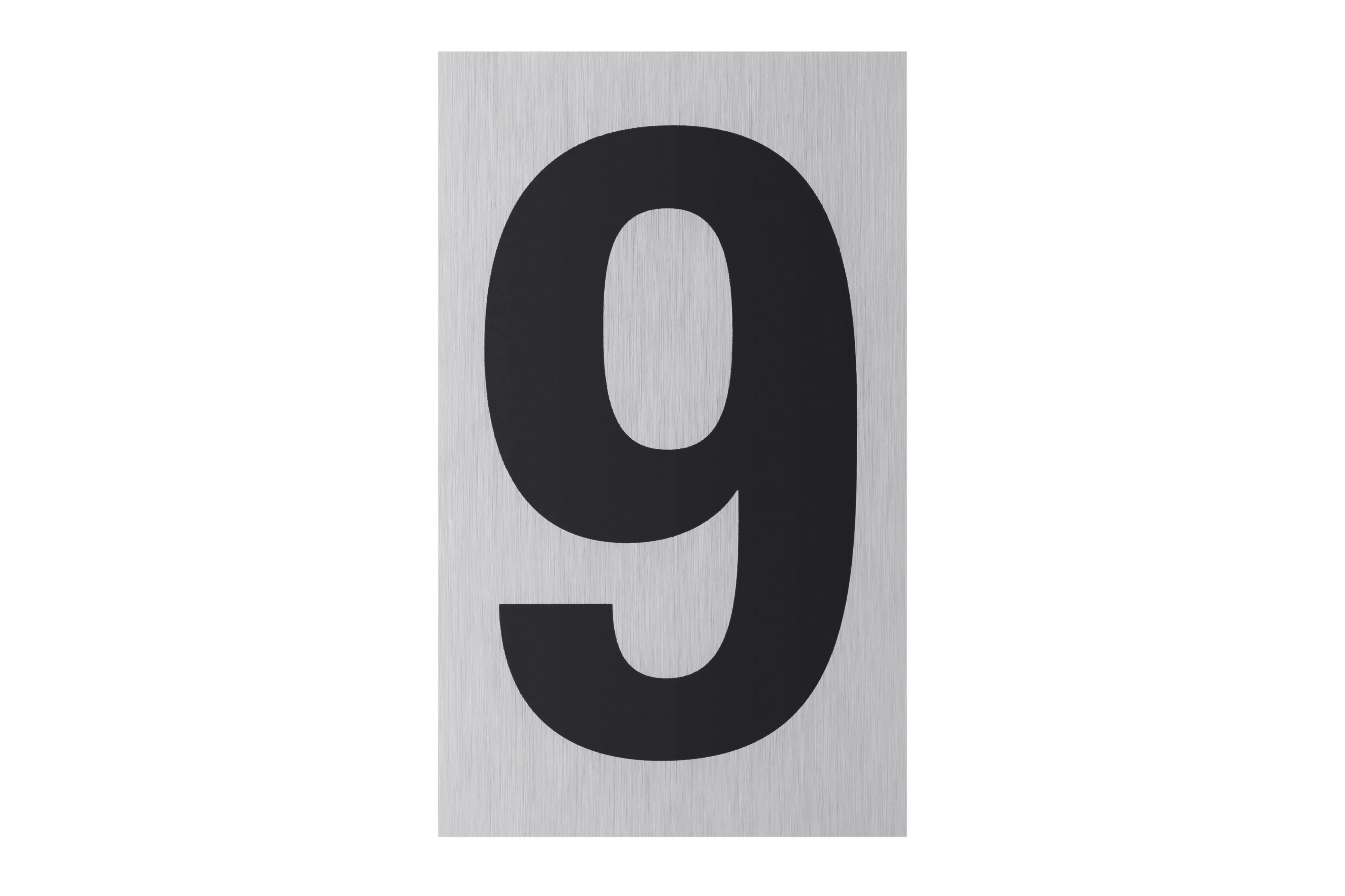 Conmetall Aufkleber Zahl 9 Aluminium 10 x 6 cm edelstahl-optik