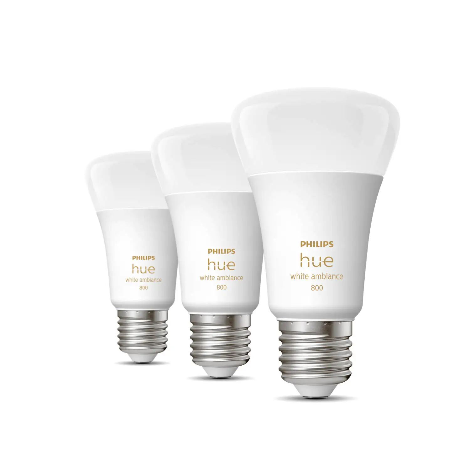Philips Hue LED Leuchtmittel 3er-Set White Ambiance E27 6 W Philips Hue LED Leuchtmittel 3er-Set White Ambiance E27 6 W
