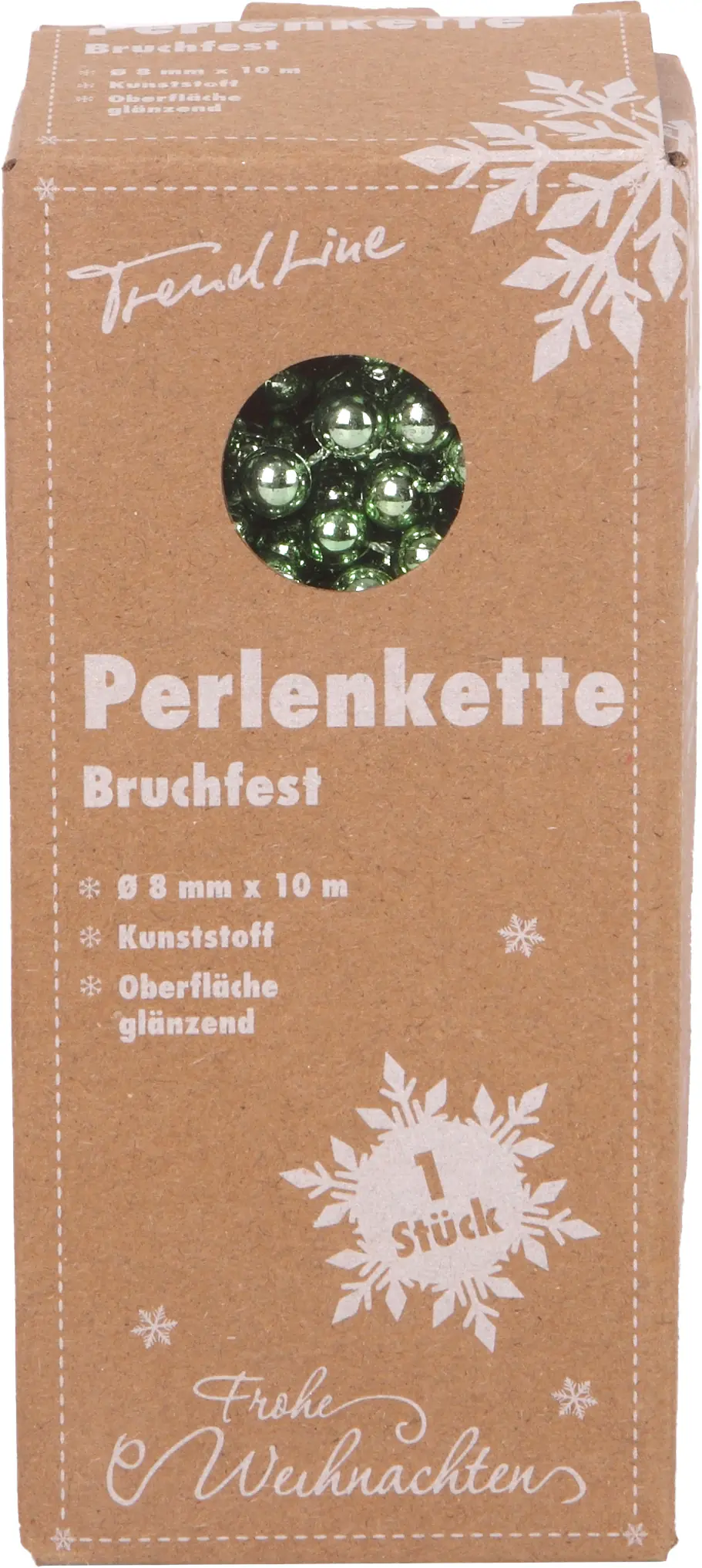 TrendLine Perlenkette bruchfest langlebig 10 m light green