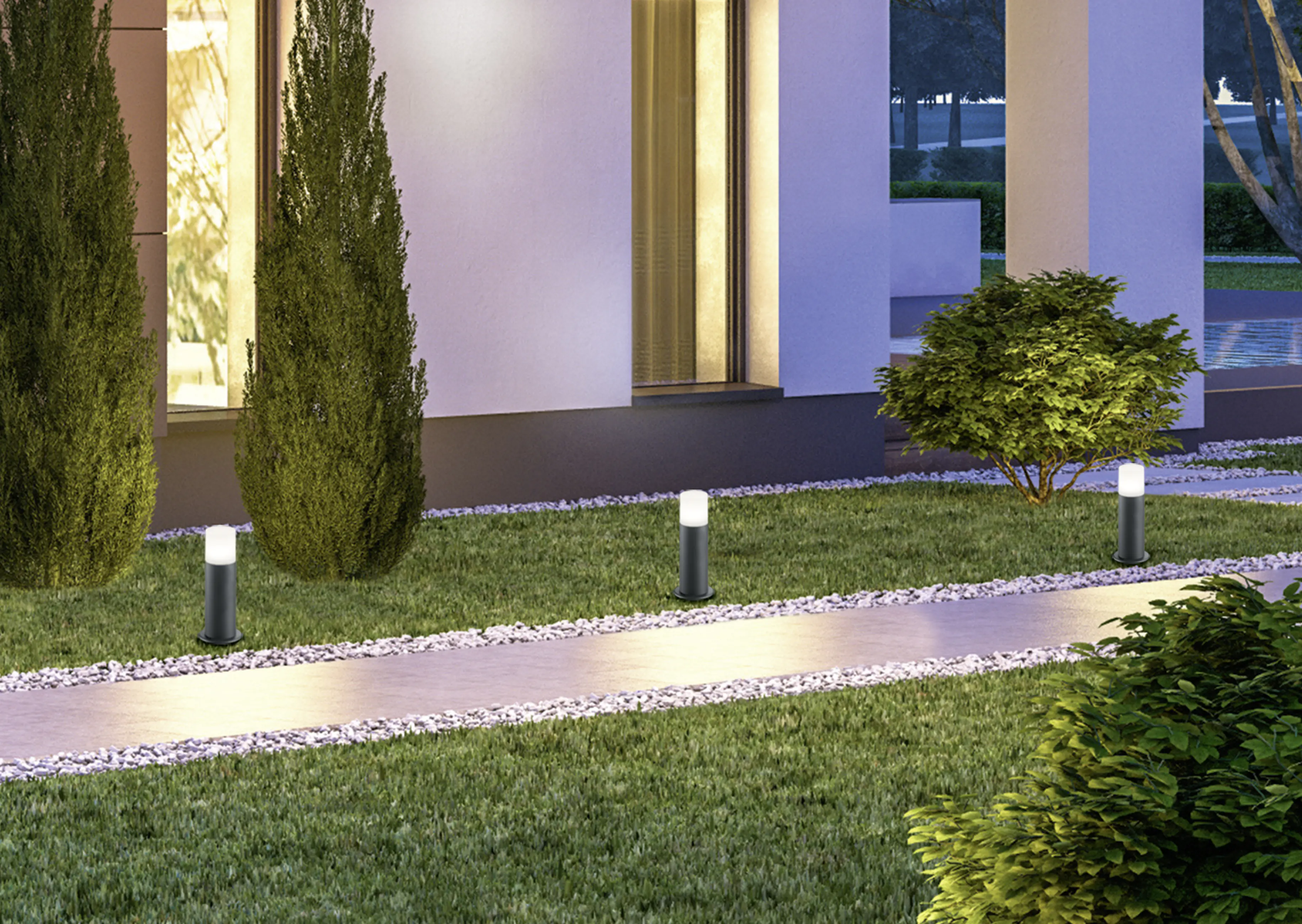 Trio Leuchten Außen-Wegeleuchte Hoosic E27 anthrazit weiß