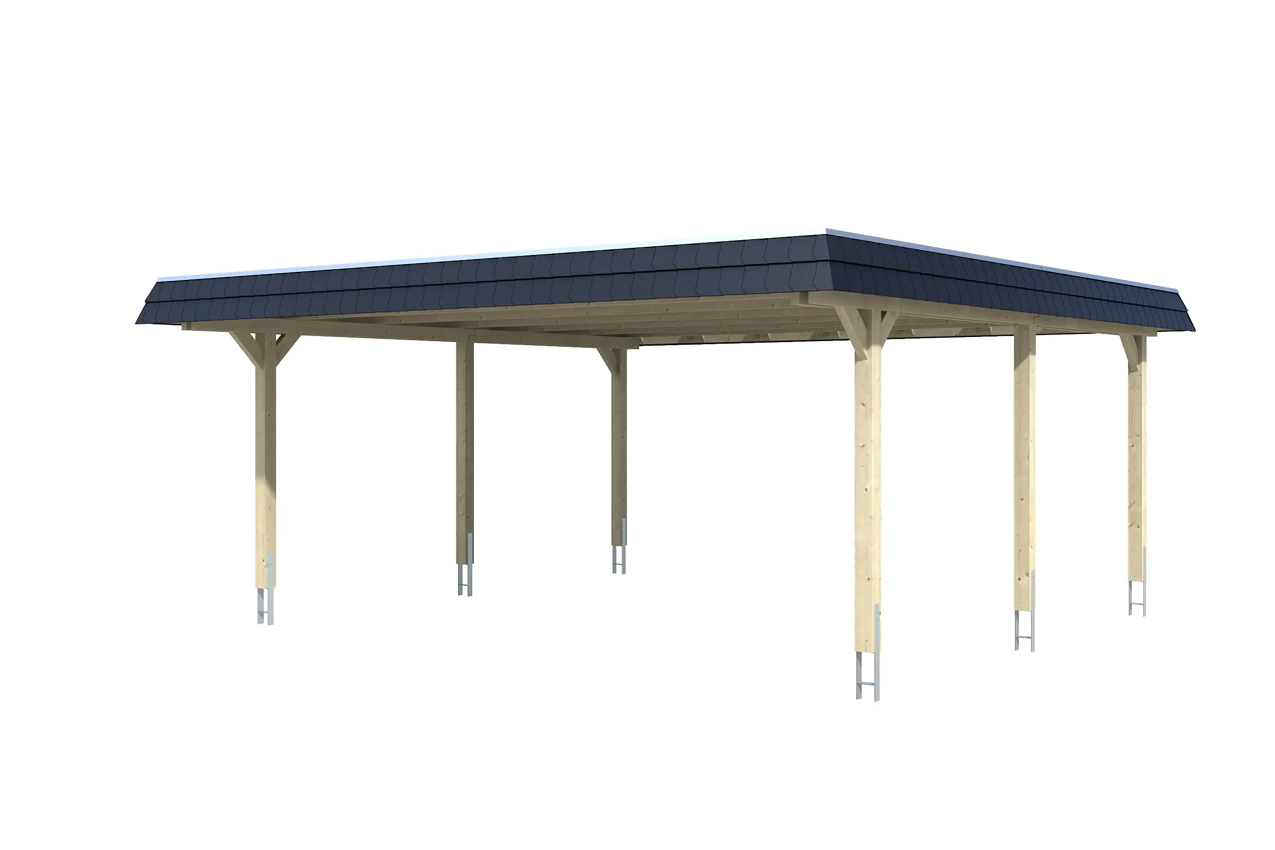 SKAN HOLZ Carport Wendland 630 x 637 cm mit EPDM-Dach