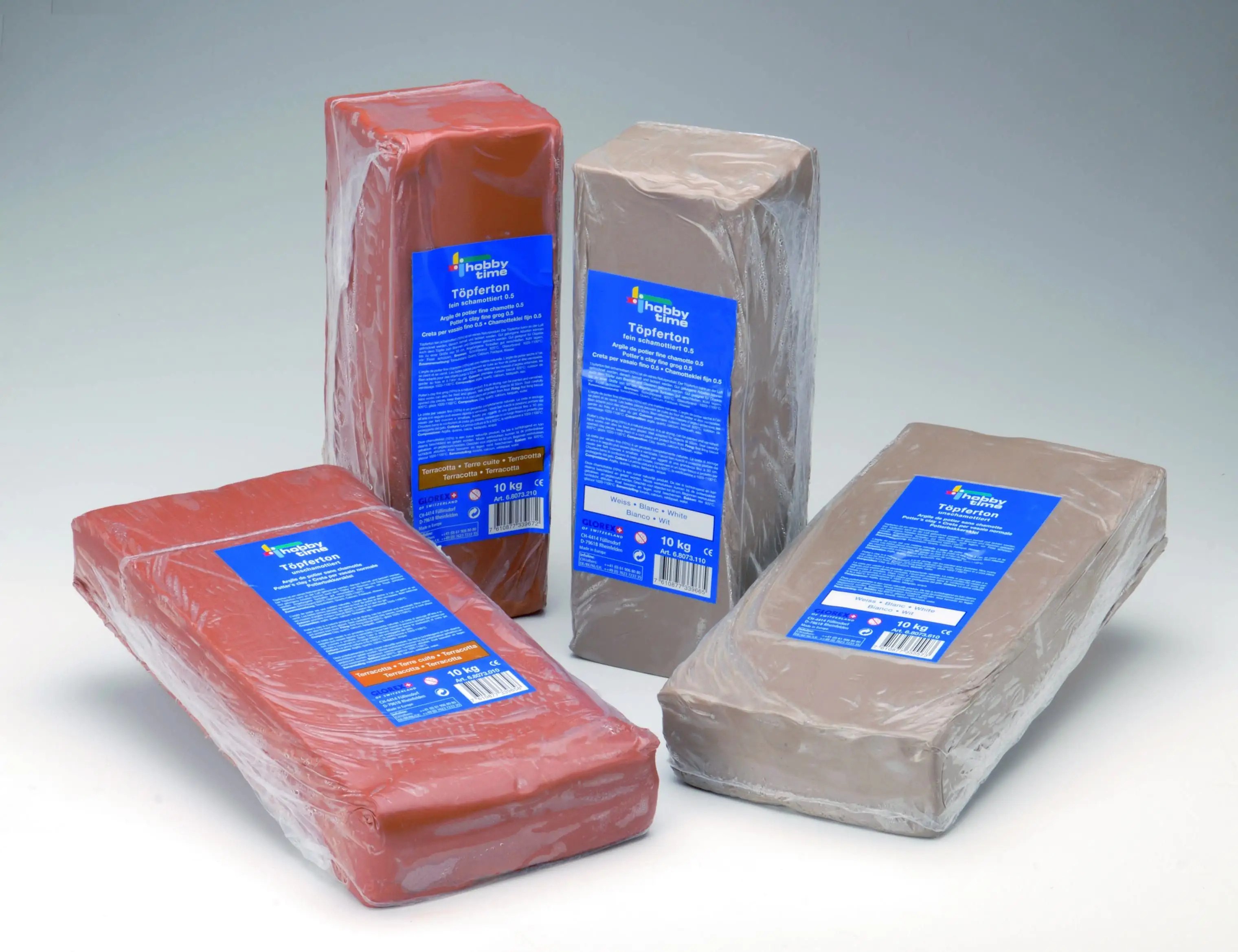 7610877355573 Glorex Töpferton 10 kg, weiß, unschamottiert