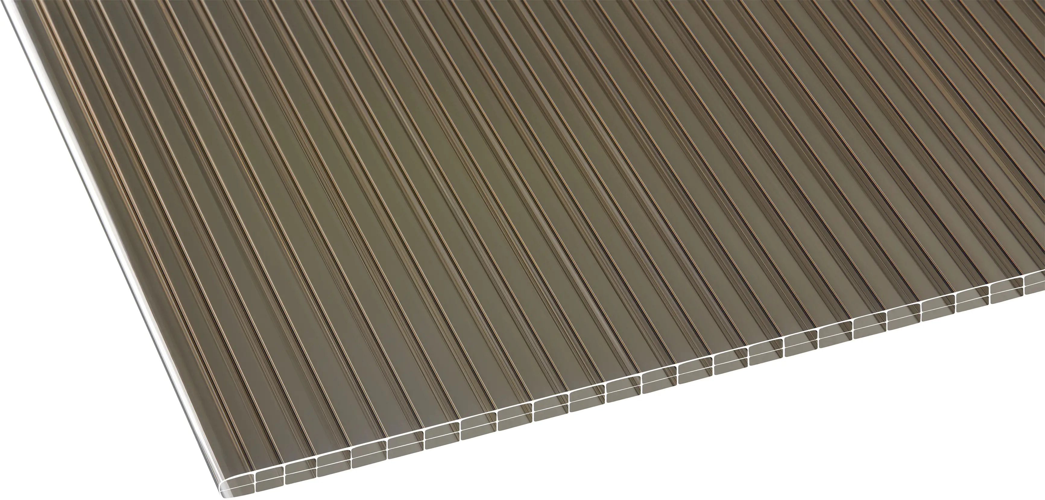 Gutta Premium Terrassendach 410,2 x 406 cm weiß PC bronce 16 mm