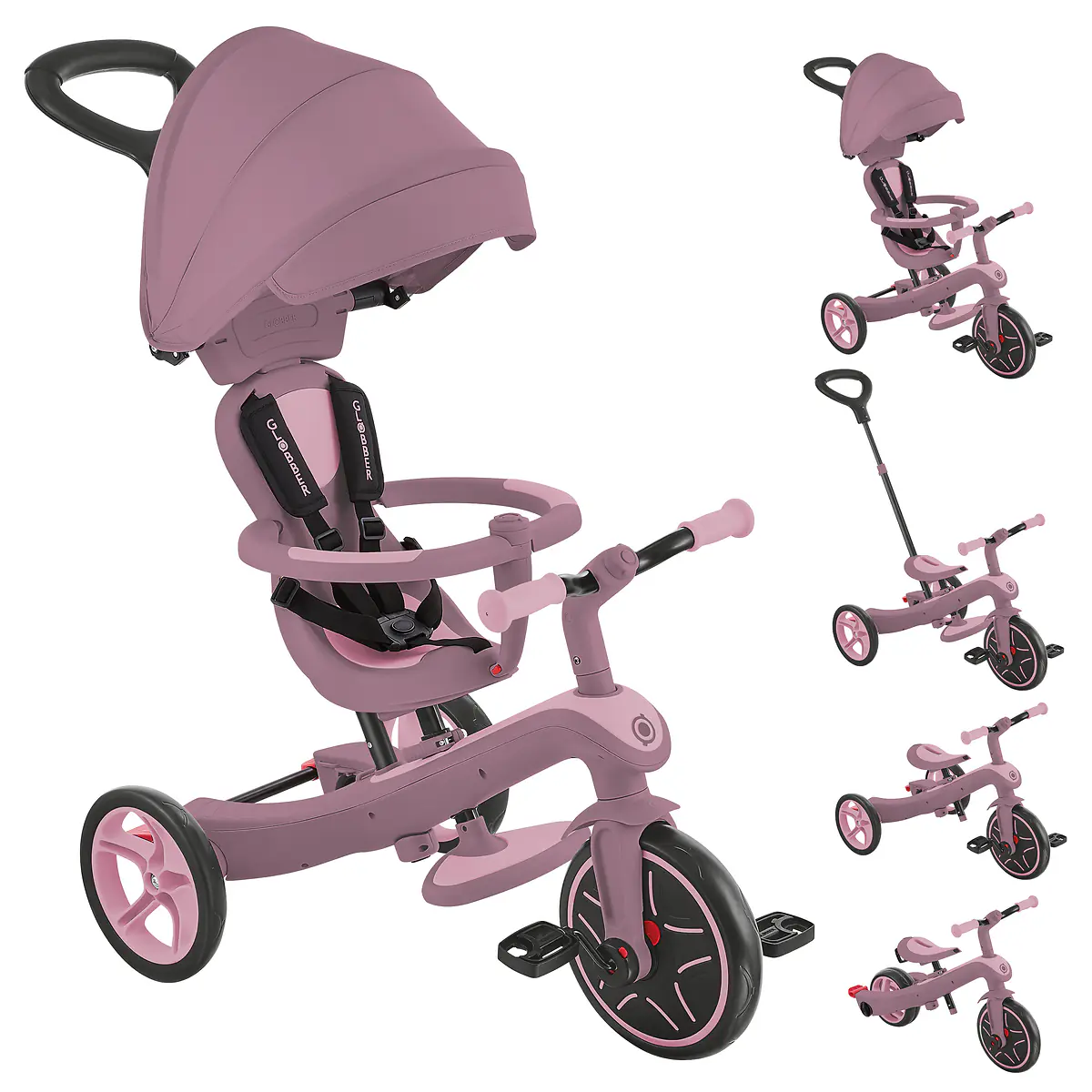 Globber Dreirad für Kinder Explorer Trike 4-in-1 Eco rosa