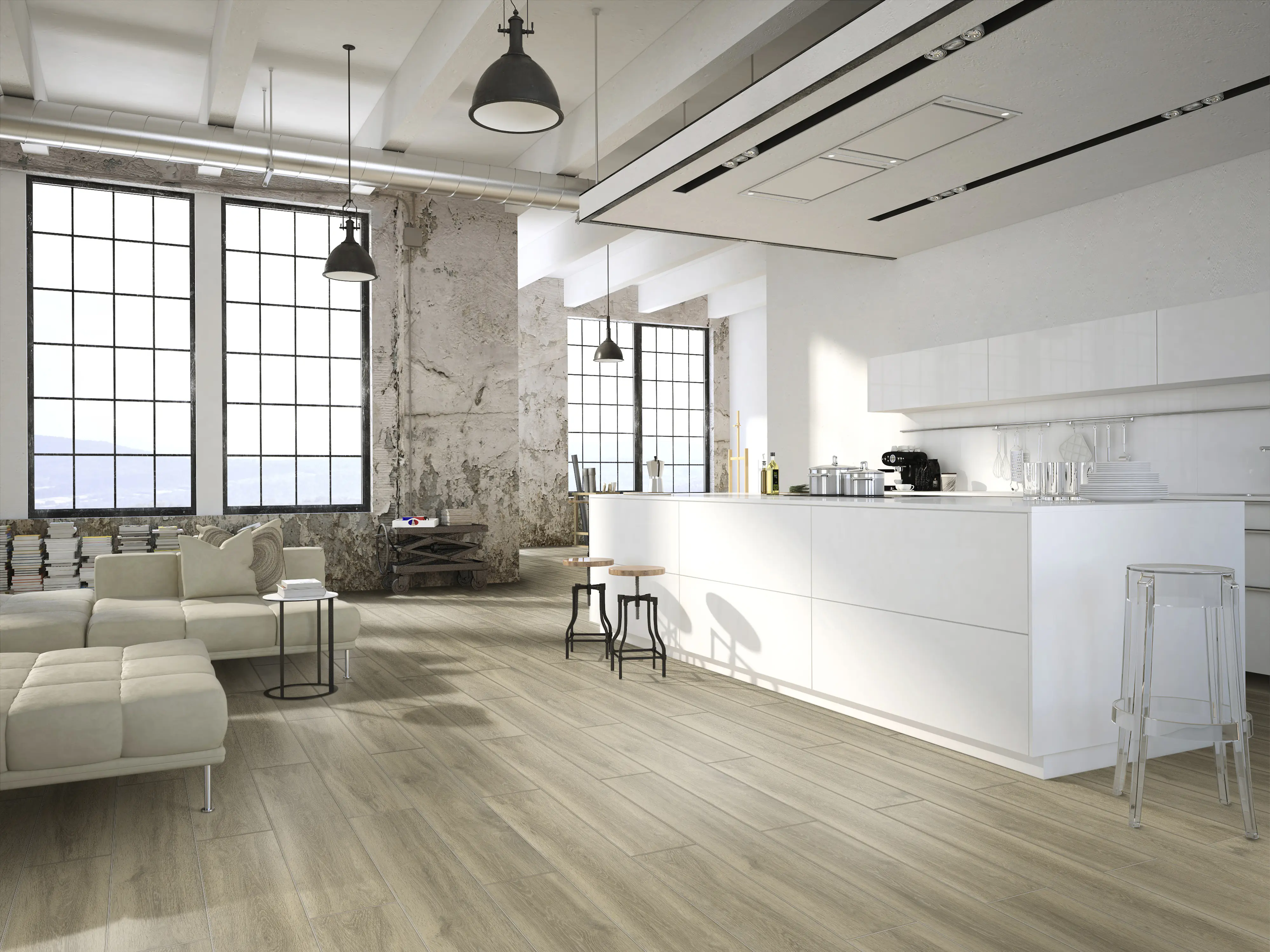 Bodenfliese Feinsteinzeug New Heartwood Miele 20 x 120 cm braun