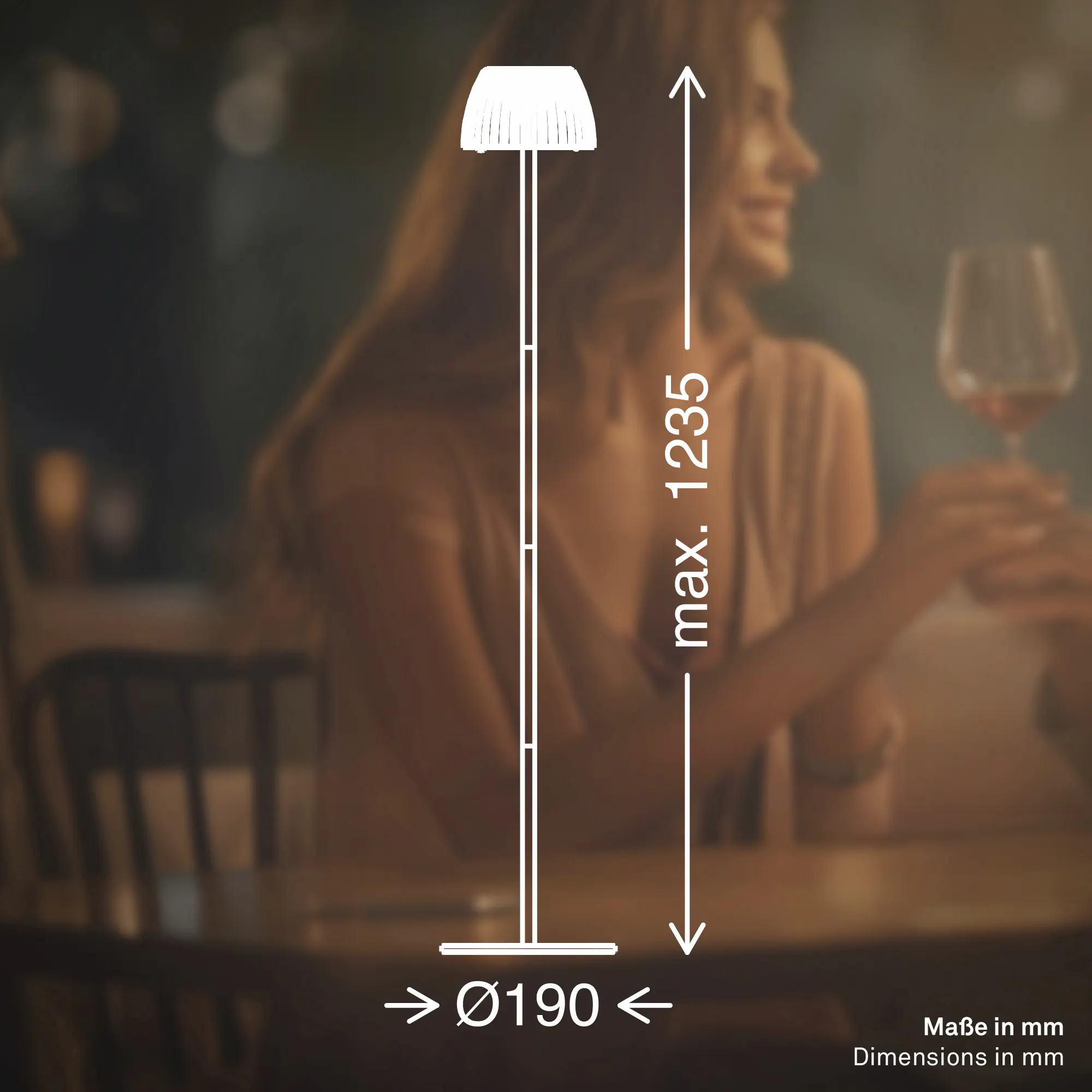 Briloner LED-Stehleuchte Riffle mit Akku kupfer dimmbar