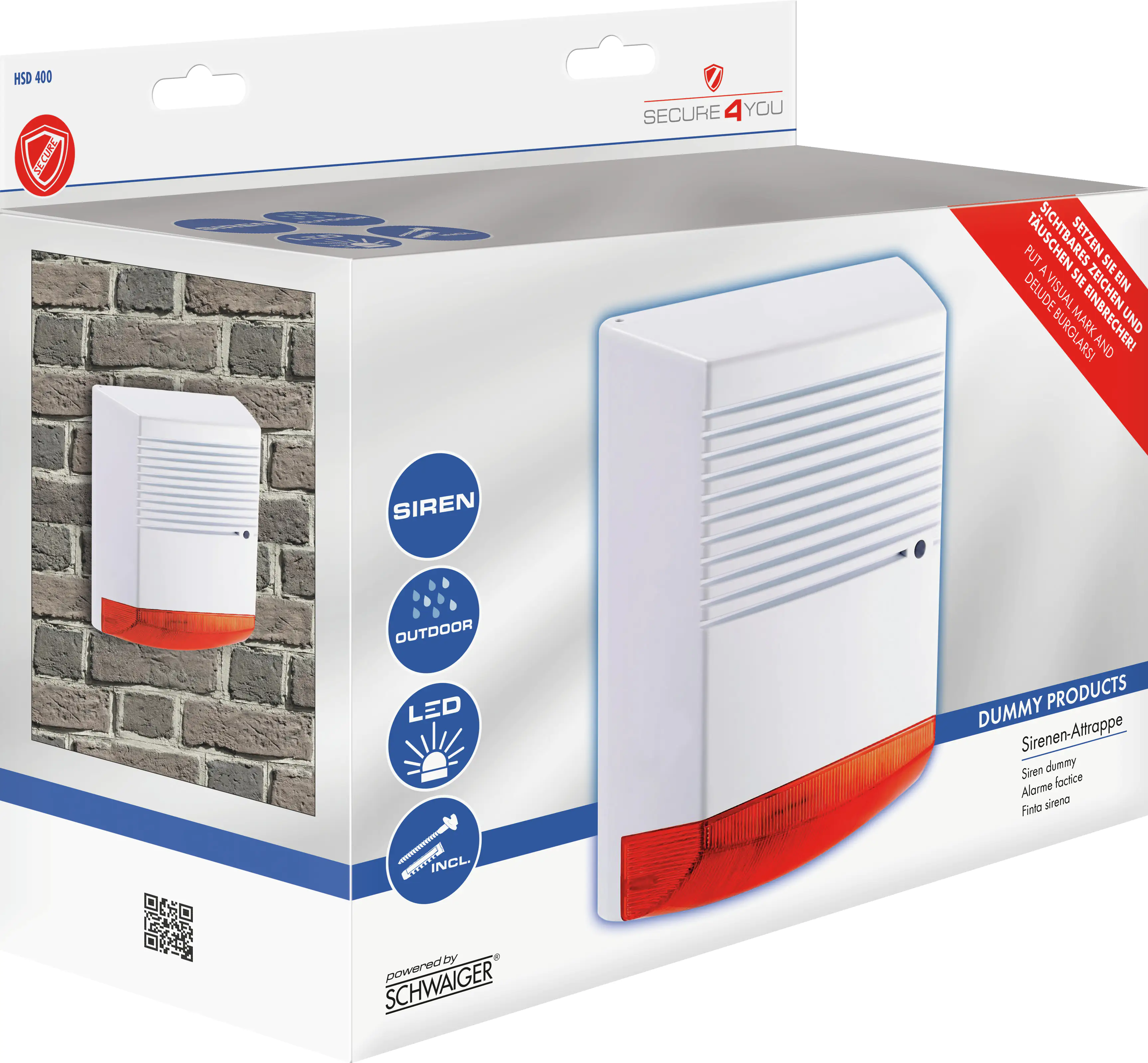 Schwaiger Außensirene-Attrappe weiß