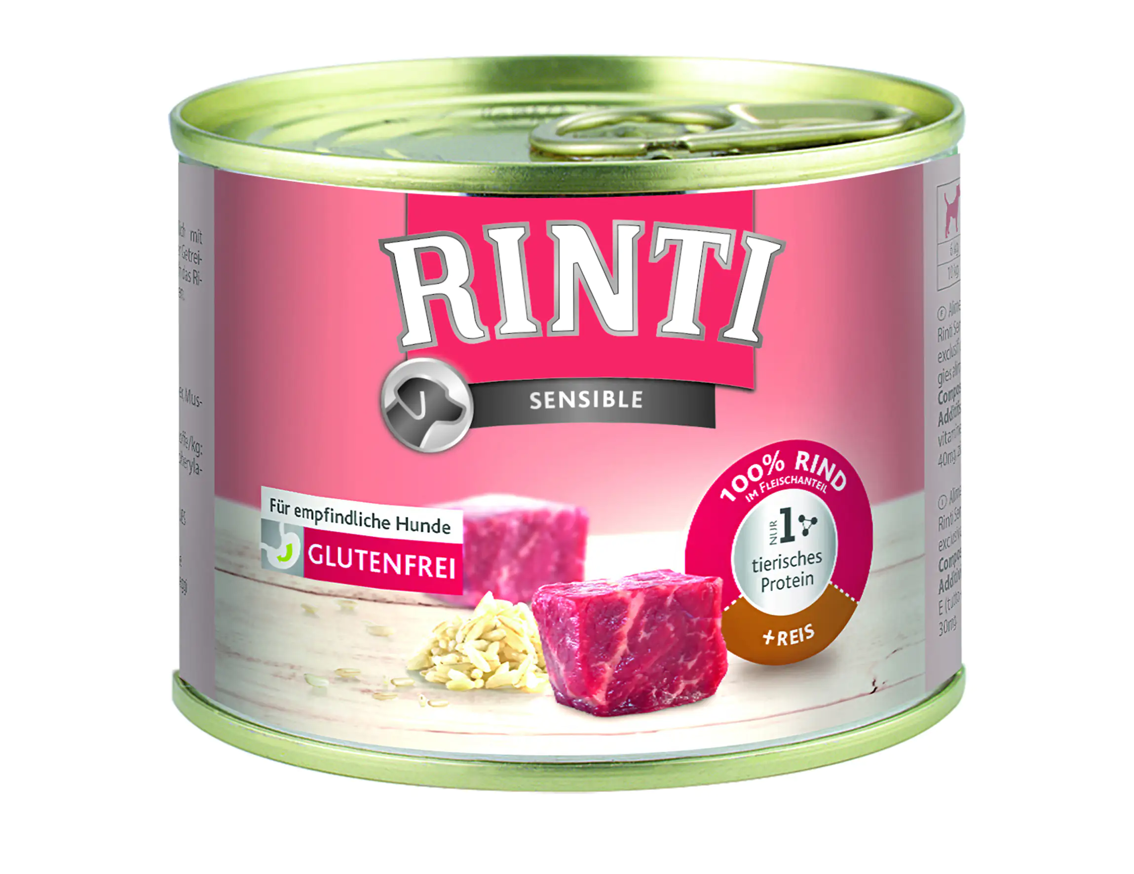 Rinti Sensible Hundenassfutter Adult 185 g Rind & Reis