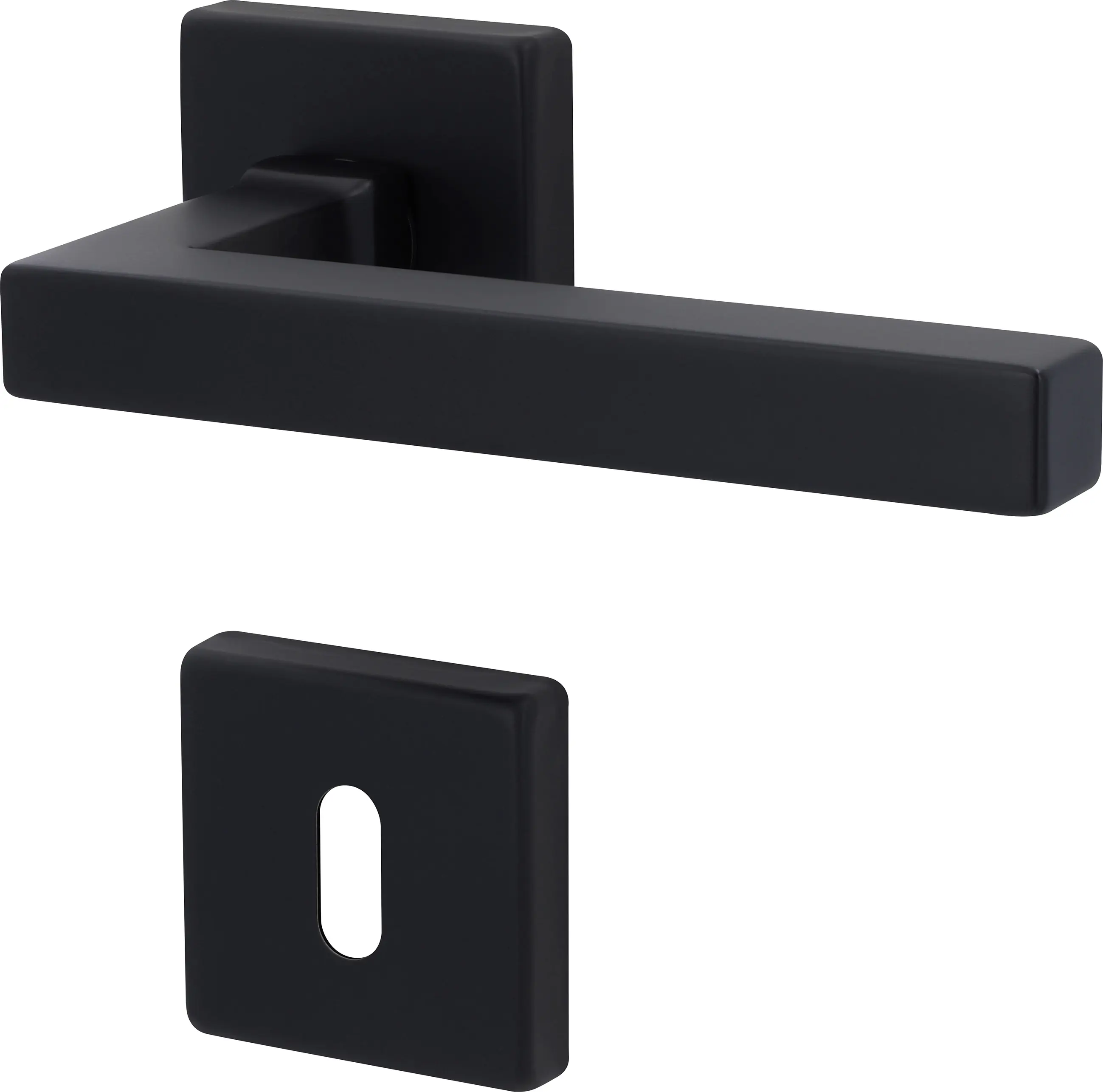 Alpertec Rosettengarnitur Galina BB Edelstahl schwarz matt 5 x 5 cm