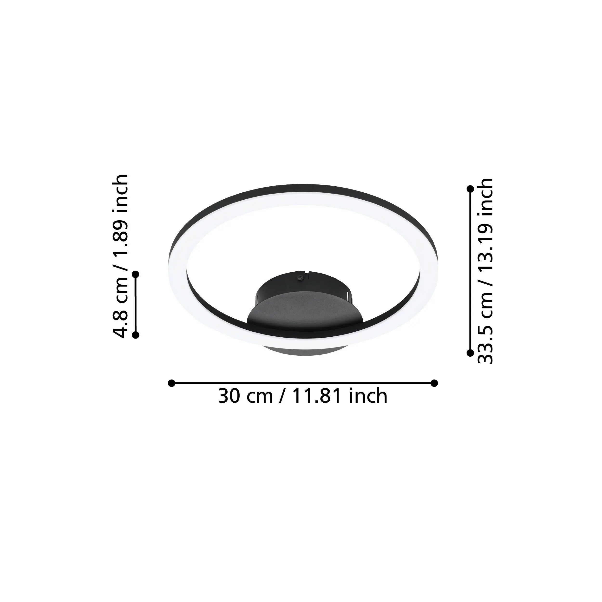 Eglo Connect LED Deckenleuchte Parrapos-Z schwarz 34 x 30 cm