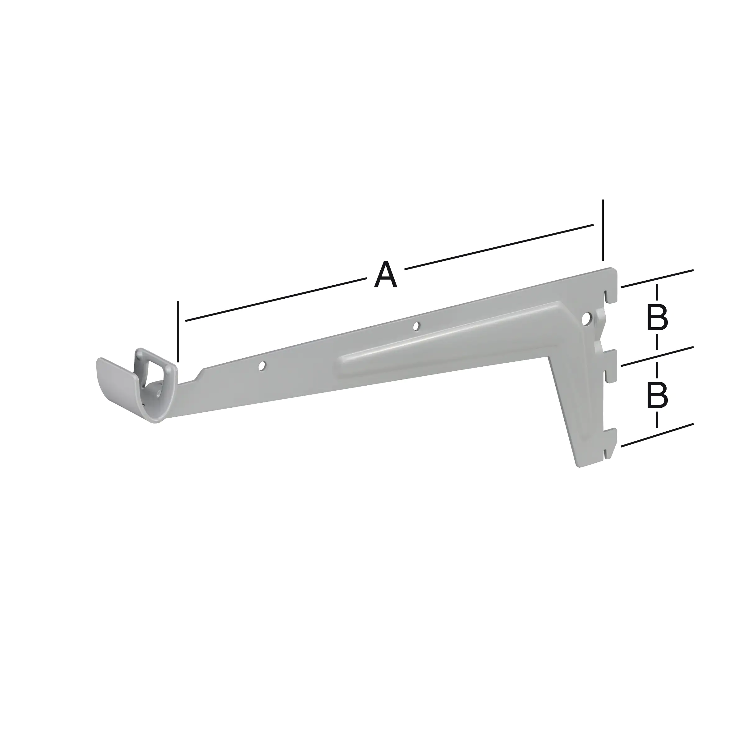 TrendLine Träger für Kleiderstangen grau 33 x 3,6 cm