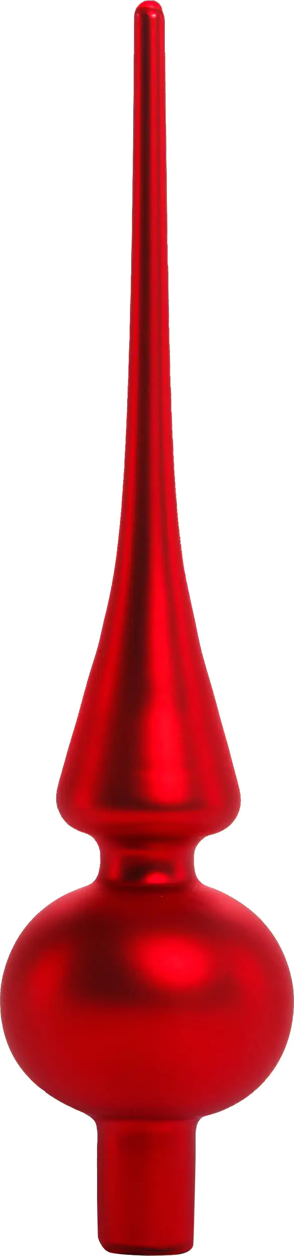 2076601538301_02 TrendLine Christbaumspitze aus Glas 26 cm rot mattiert