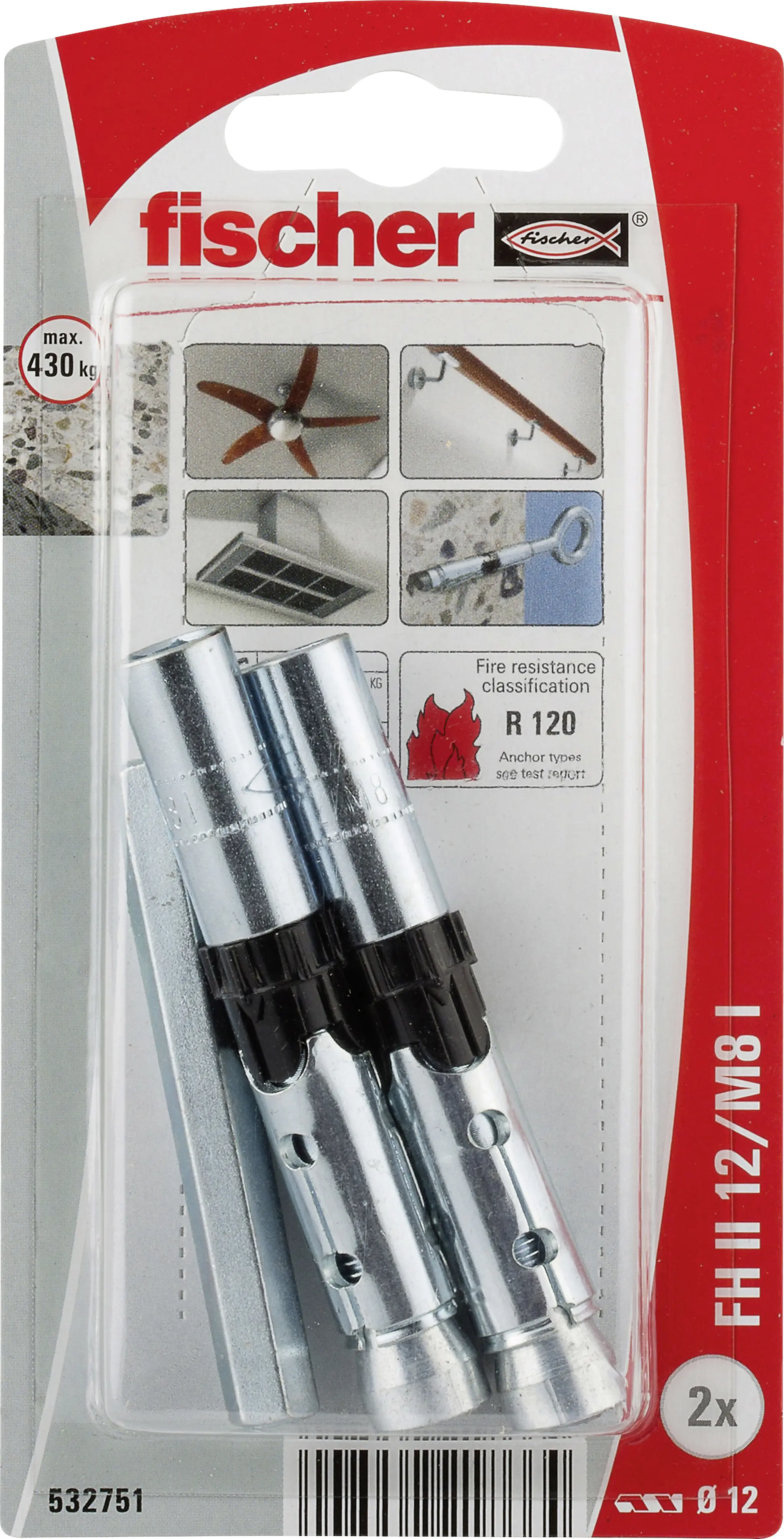 Fischer Hochleistungsanker FH II 12/M8 I 12 x 77,5 mm - 2 Stück