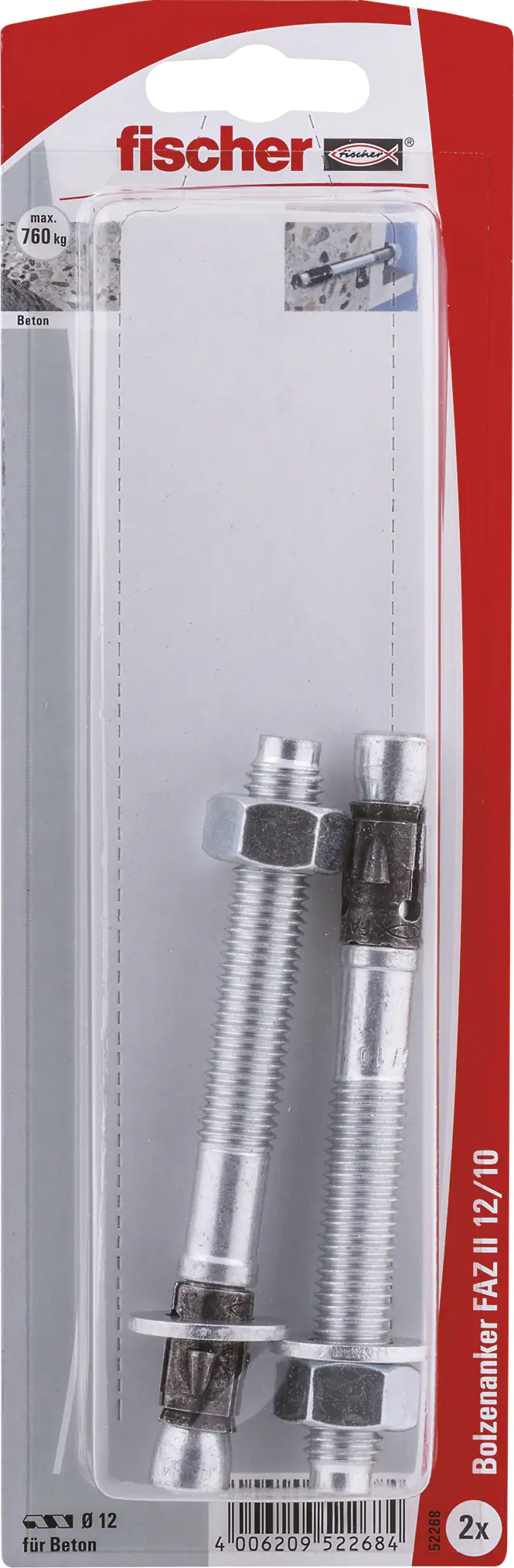 4006209522684 Fischer Bolzenanker FAZ ll 12.0 x 10 mm - 2 Stück