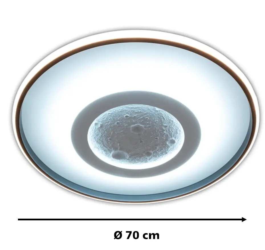 Light & More LED Deckenleuchte Moon 50 W Metall RGB 
