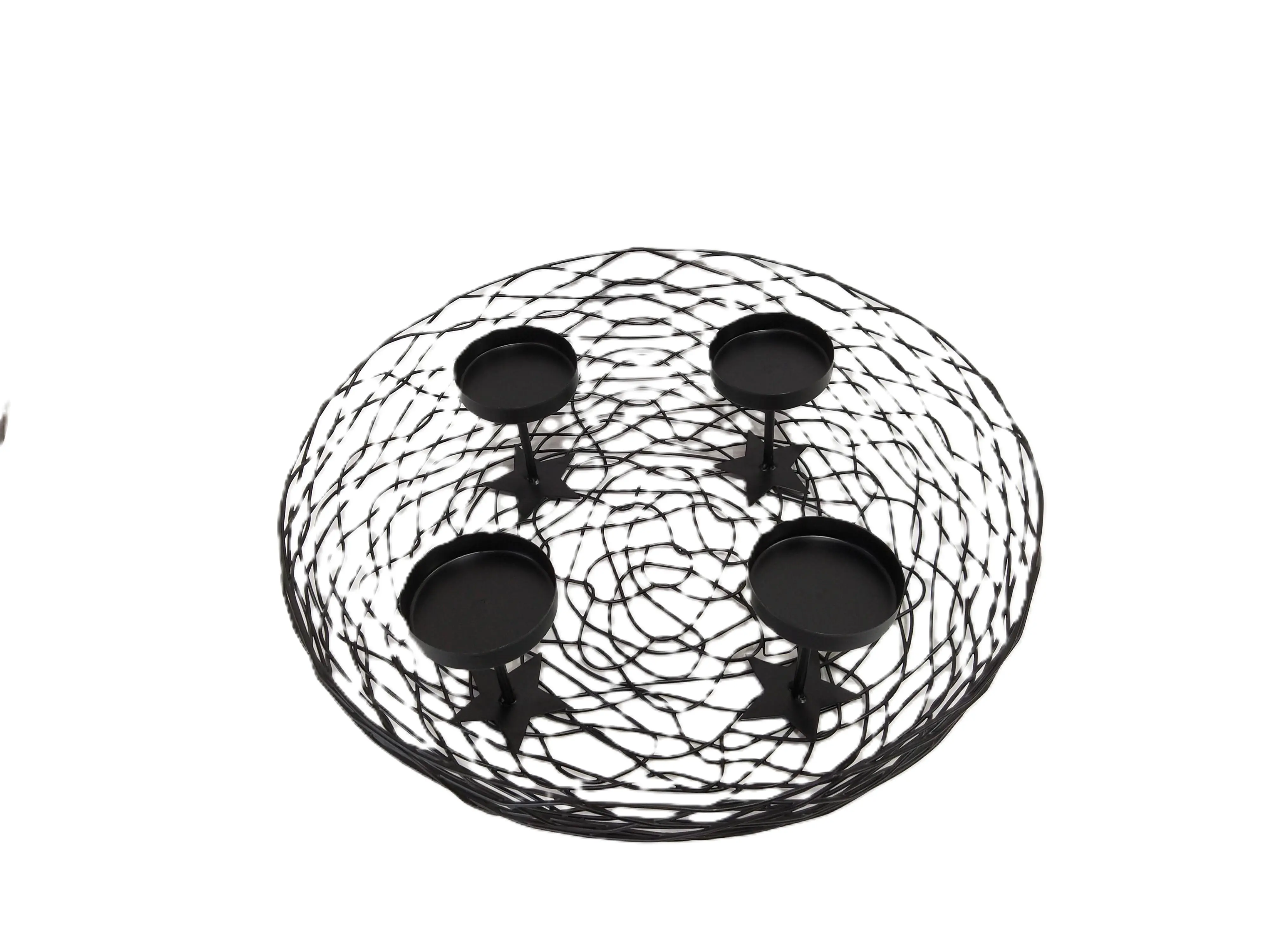 TrendLine Adventskranz Metall 35 x 35 x 9 cm