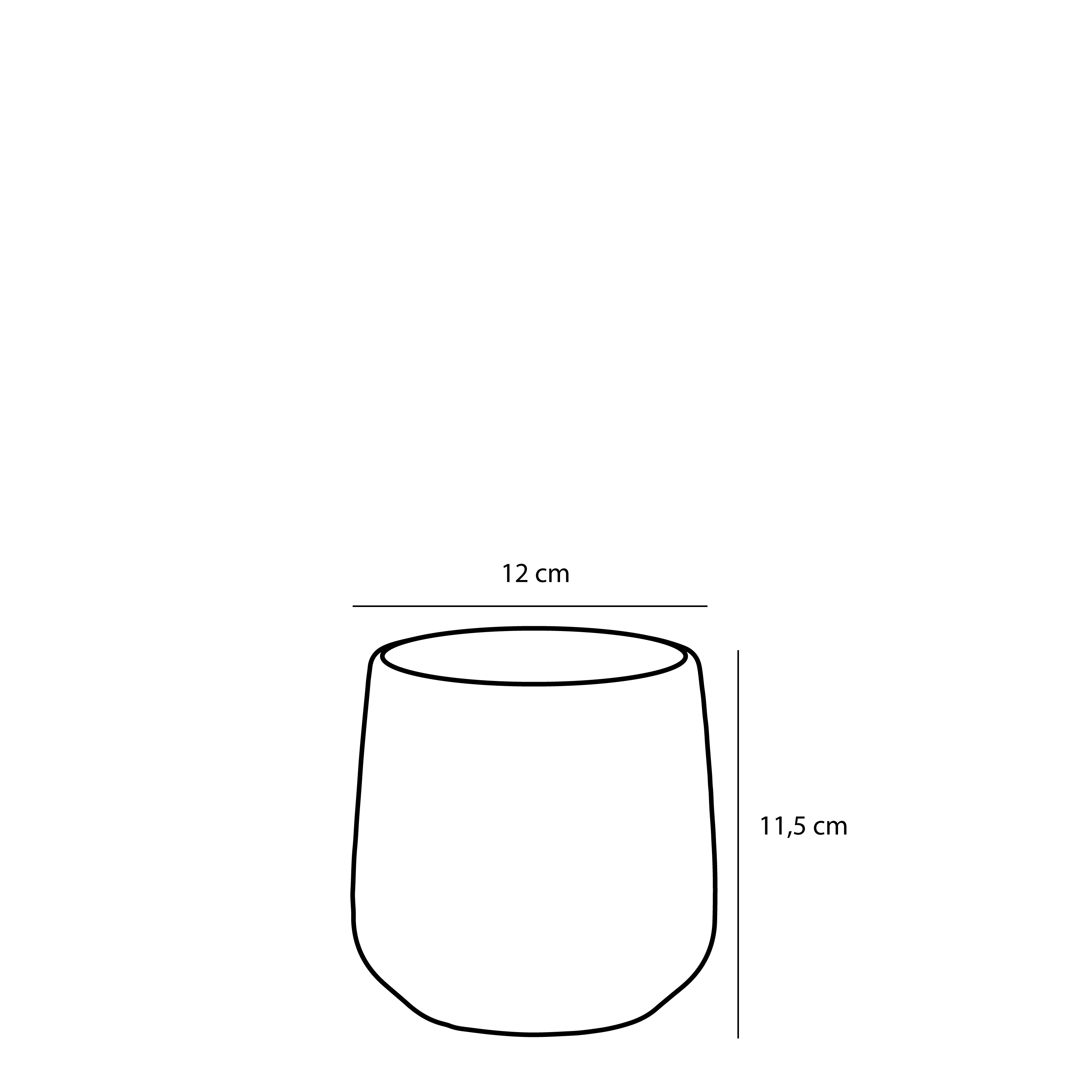 Mica Keramikübertop Amber rund dunkel grau matt Ø 12 x  H 11,5 cm 