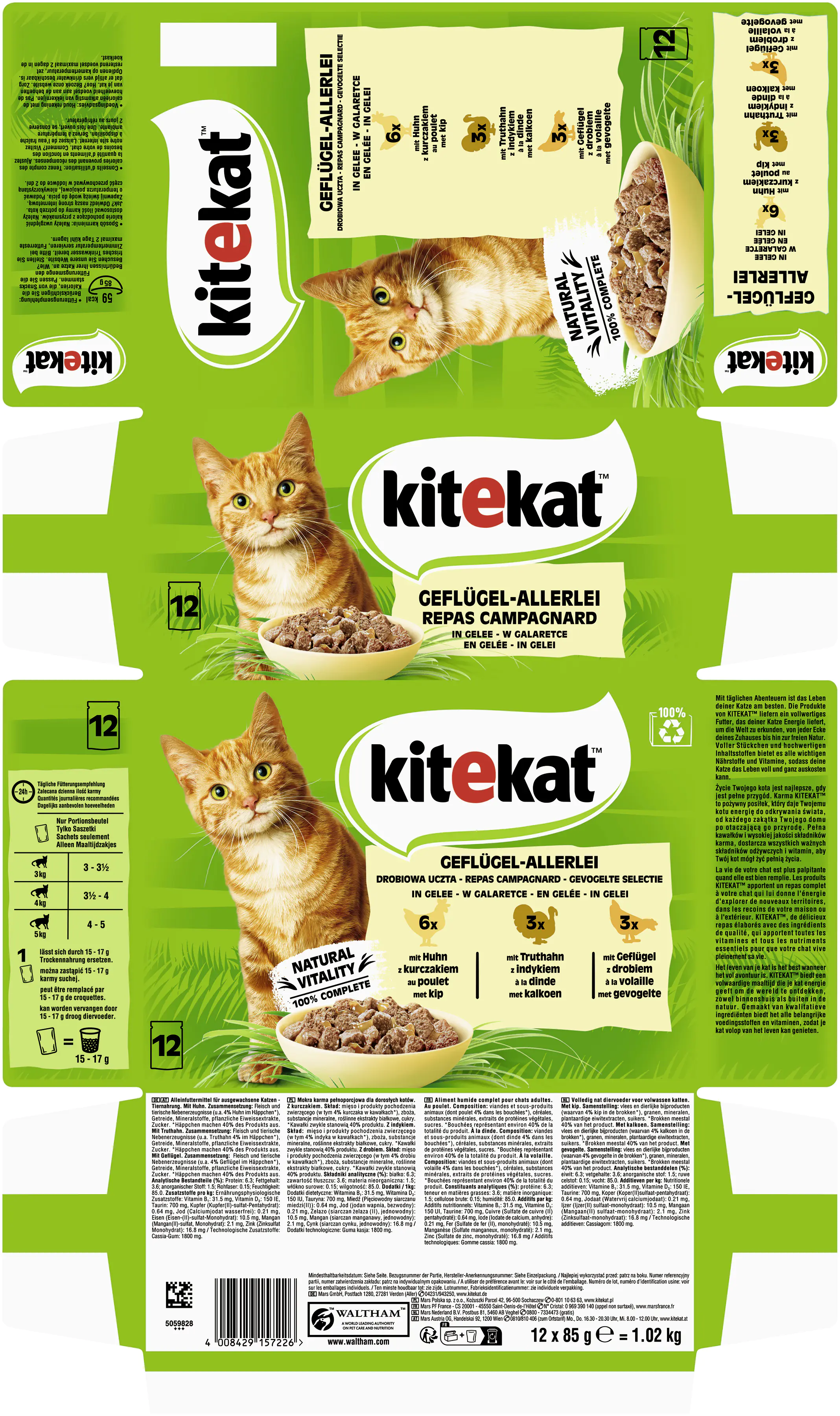 Kitekat Geflügelallerlei in Gelee Multipack 12x85 g Kitekat Geflügelallerlei in Gelee Multipack 12x85 g