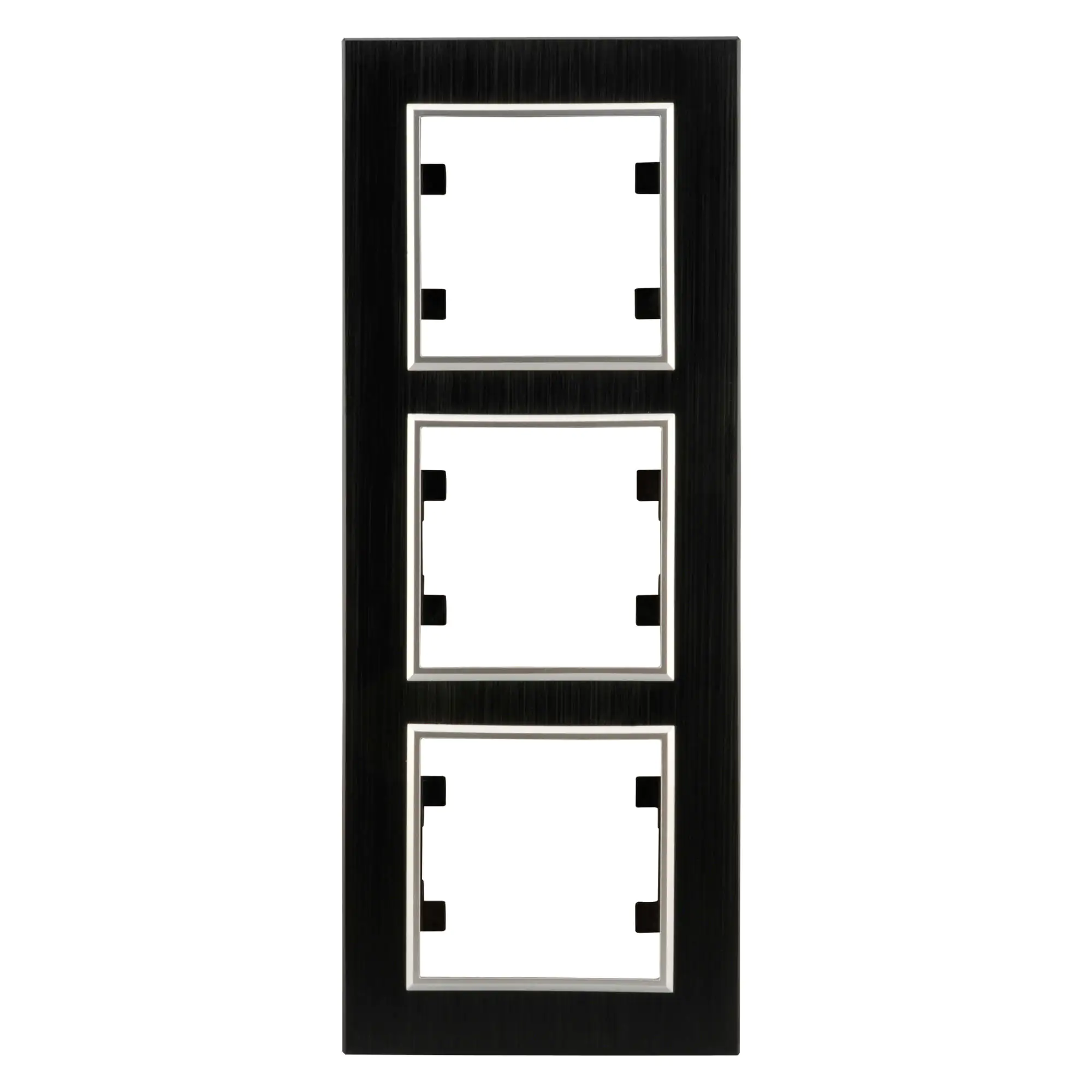 Unitec Abdeckrahmen 3-fach LUMIA, Metall schwarz silber Unitec Abdeckrahmen 3-fach LUMIA, Metall schwarz silber