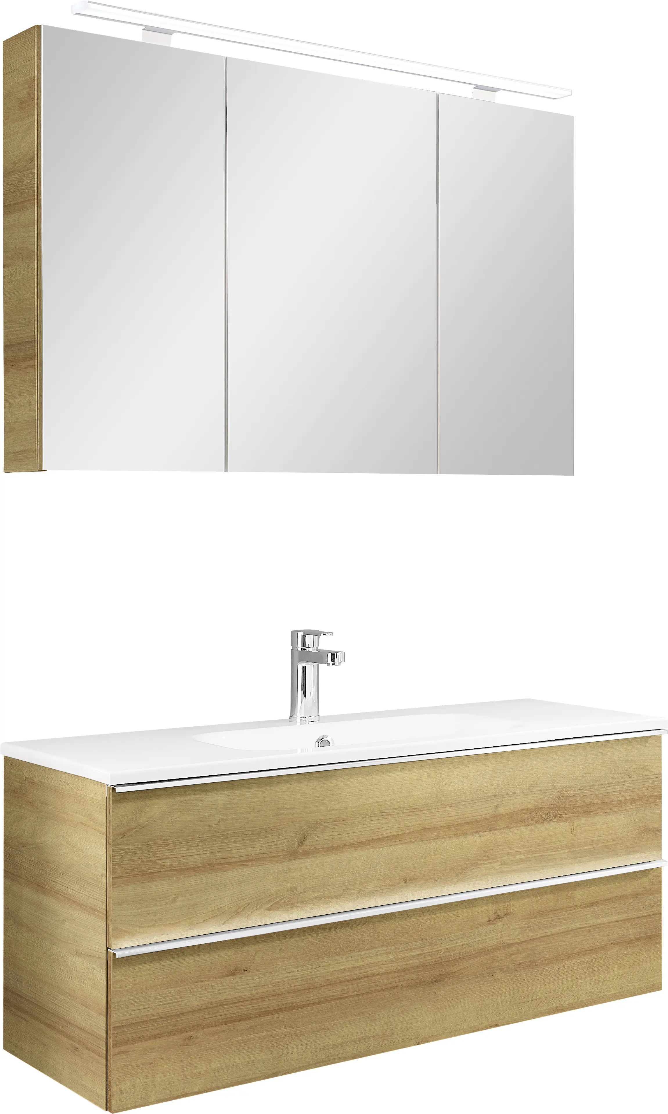 Primaster Bad-Set Düsseldorf riviera 101 cm LED-Leuchten, Mineralgusswaschtisch