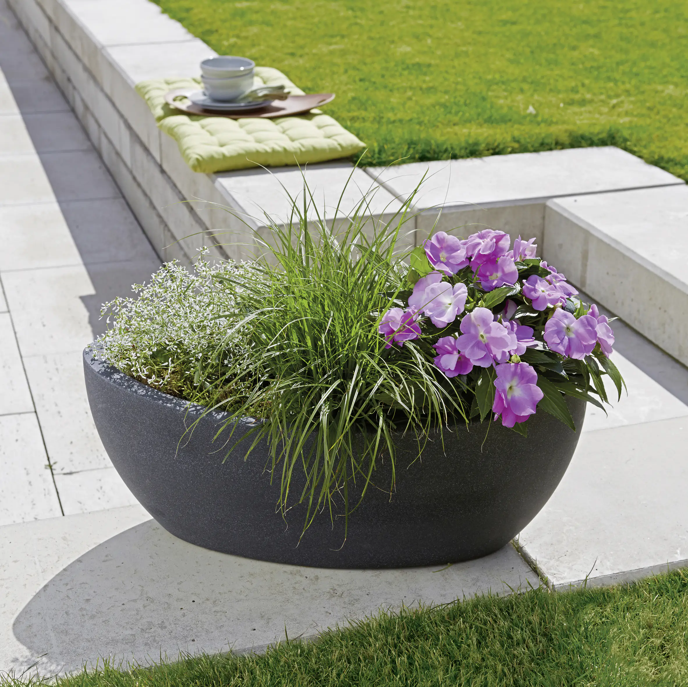 Scheurich Pflanzschale Wave Globe Serie 253 schwarz-granit Ø 58 cm Scheurich Pflanzschale Wave Globe Serie 253 schwarz-granit Ø 58 cm