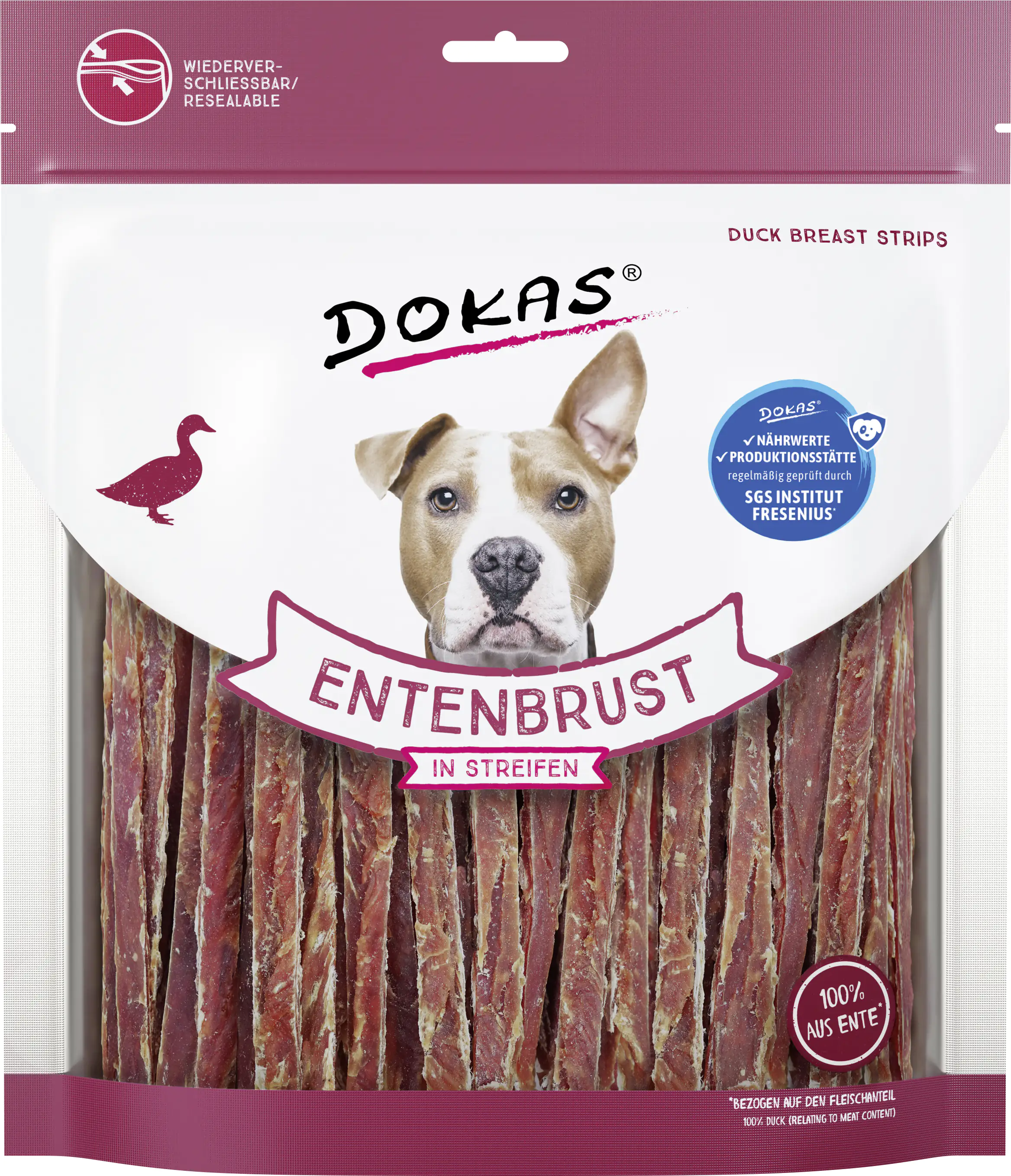 Dokas Hundesnack Entenbrust in Streifen 500 g Dokas Hundesnack Entenbrust in Streifen 500 g