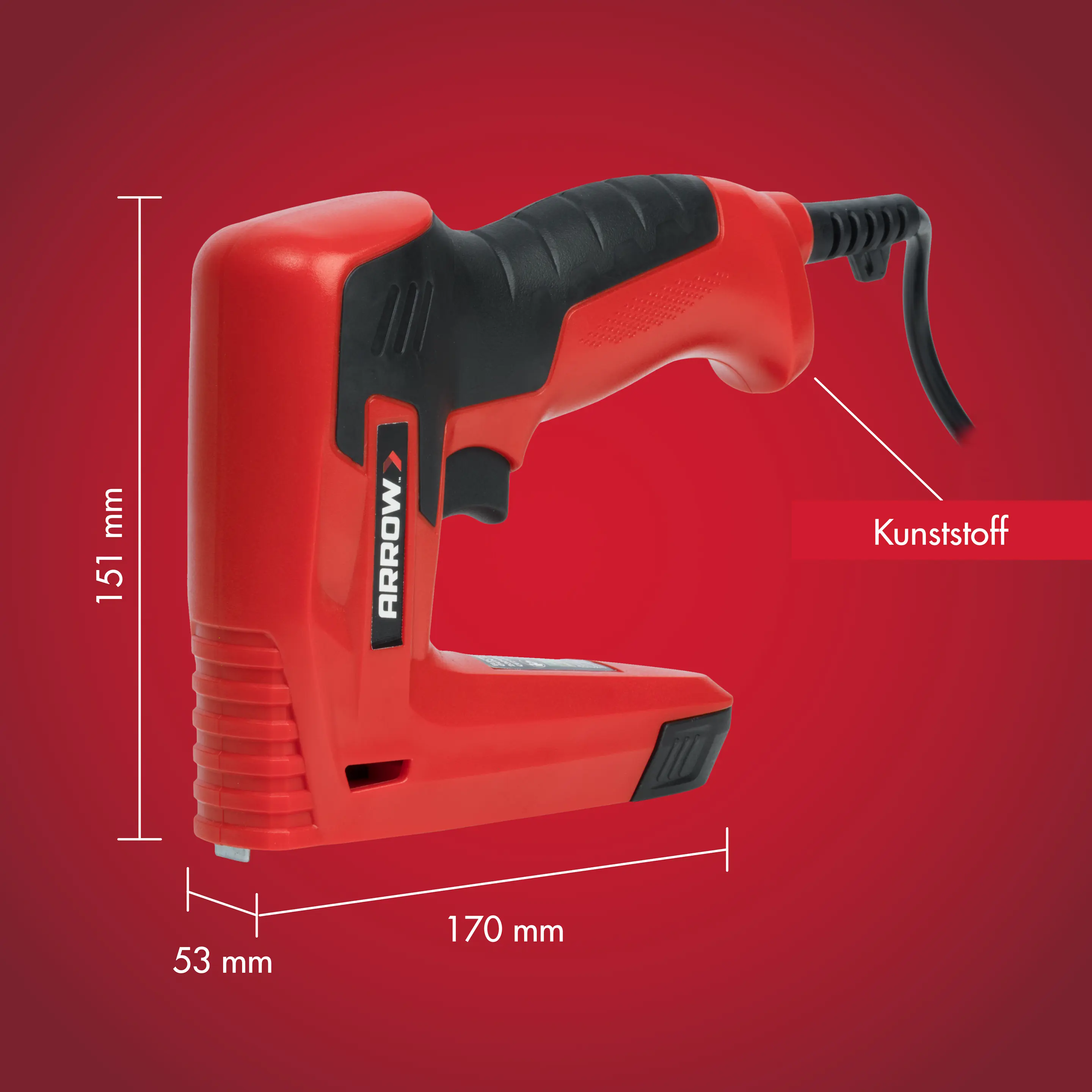 Arrow Elektro-Handtacker CE21 für Feindrahtklammern & Nägel