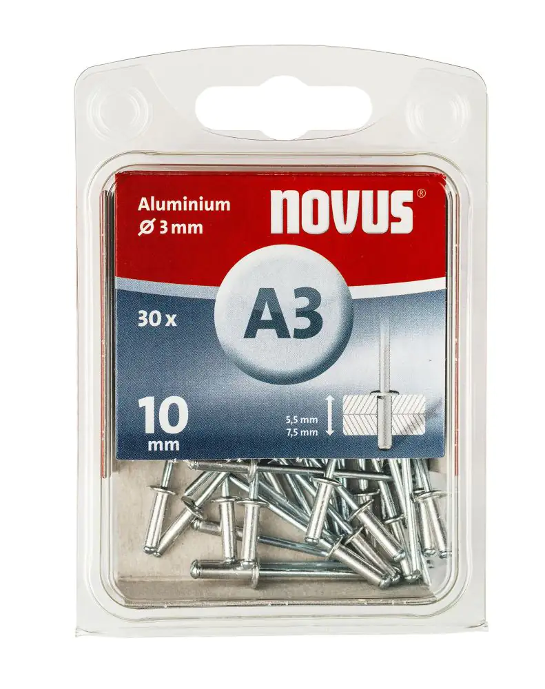 Novus Blindnieten Typ A3/10 Aluminium 30 Stück