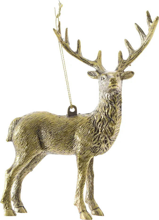 Kaemingk Weihnachtsanhänger Hirsch goldfarben