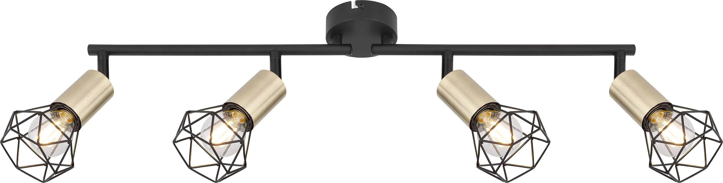 Globo 4er Spot Xara l schwarz-messing 60 x 8 cm E14, max.40 W Globo 4er Spot Xara l schwarz-messing 60 x 8 cm E14, max.40 W