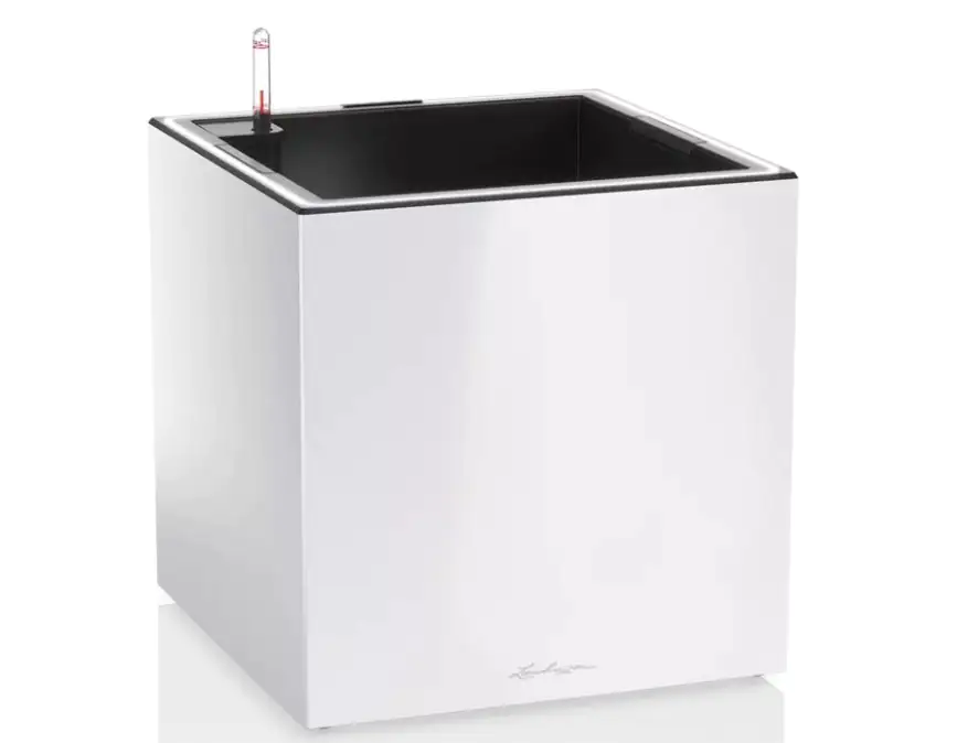 Lechuza Pflanztopf Canto Premium 40 low LED weiß hochglanz