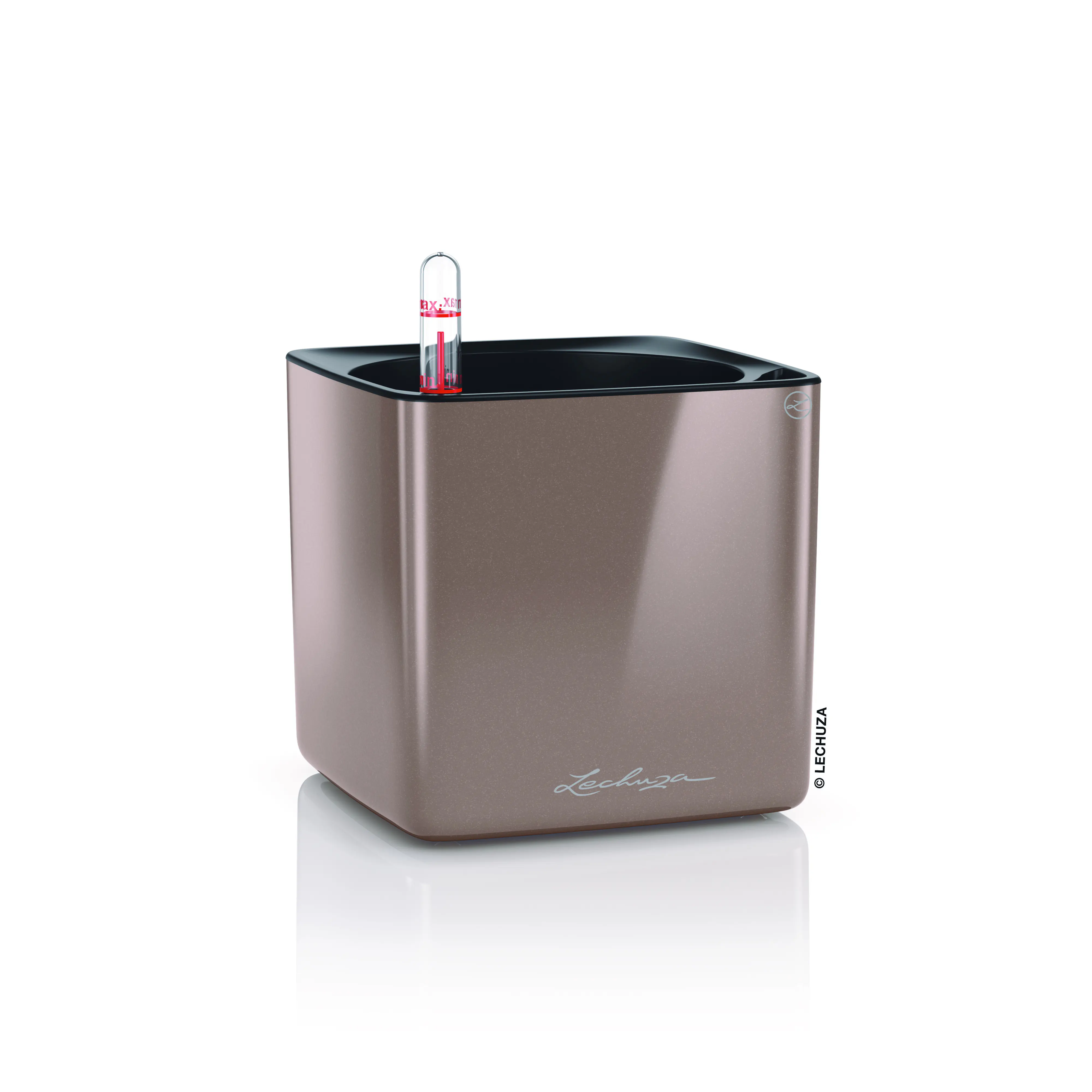 Lechuza Pflanzgefäß Cube Glossy 14 x 14 cm smoky diamond highgloss