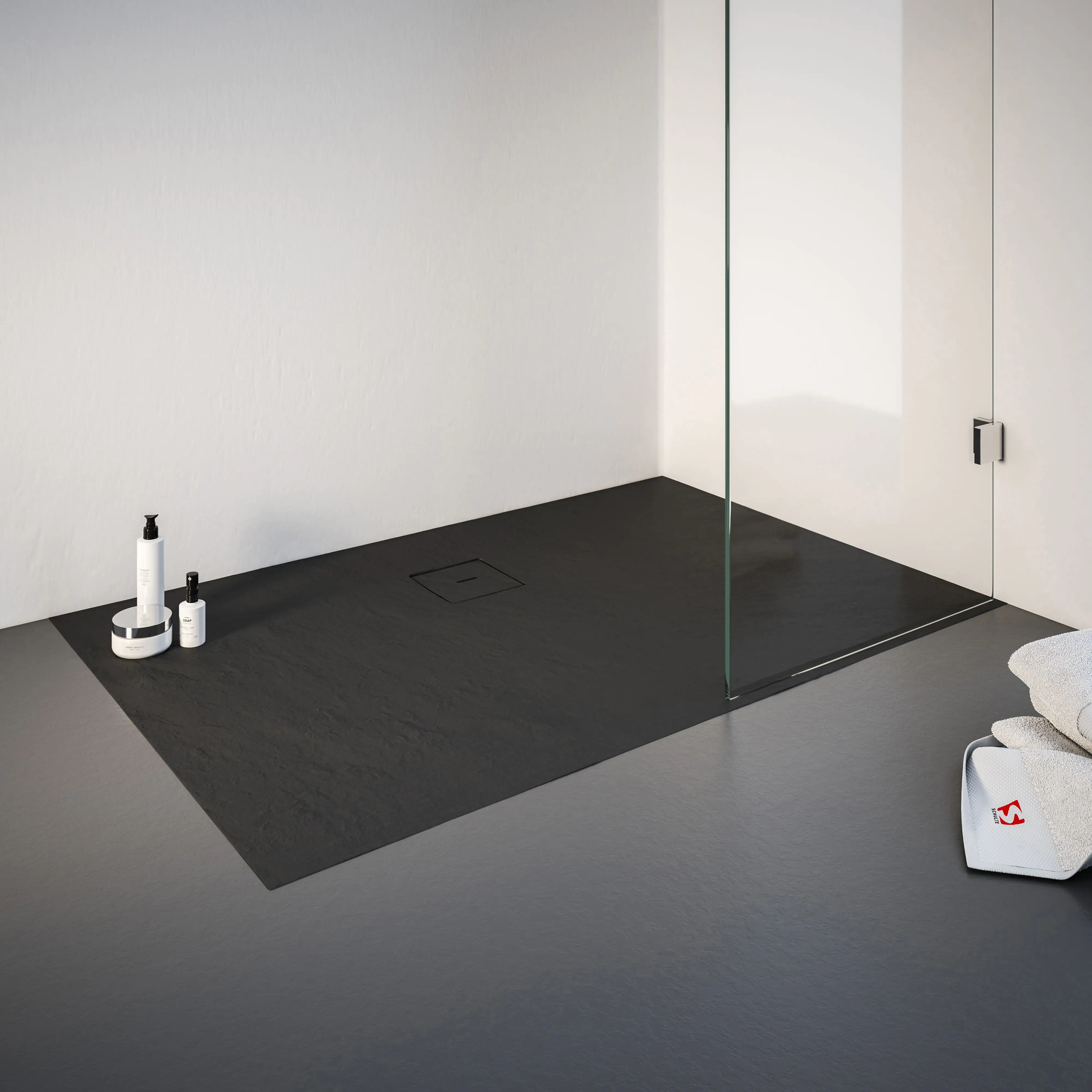 Schulte Duschwanne Steinstruktur 100 x 140 cm anthrazit