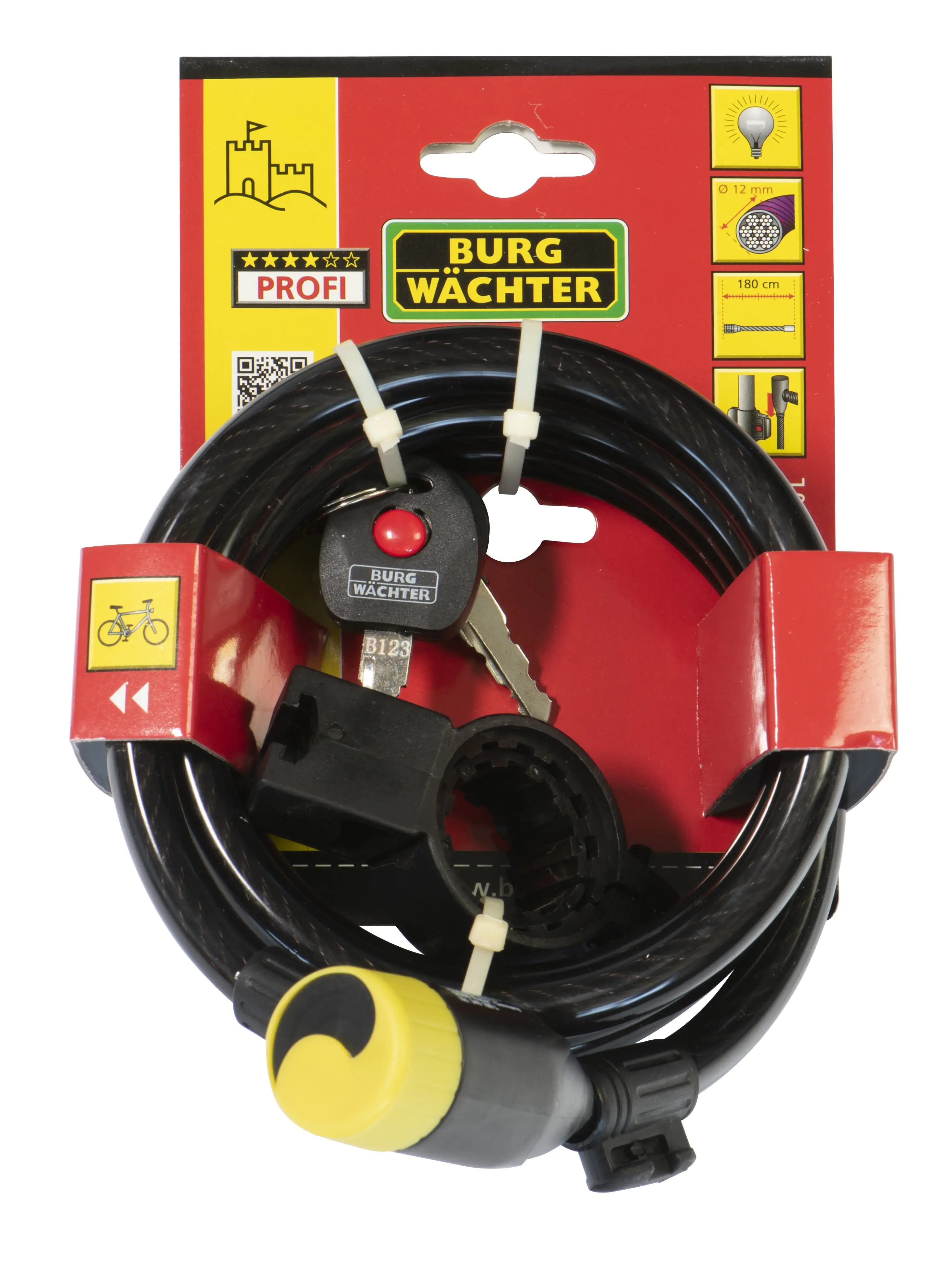 4003482131404_1 Burg Wächter Spiralkabelschloss 340 180 L 1800mm Ø 12mm schwarzoder silber