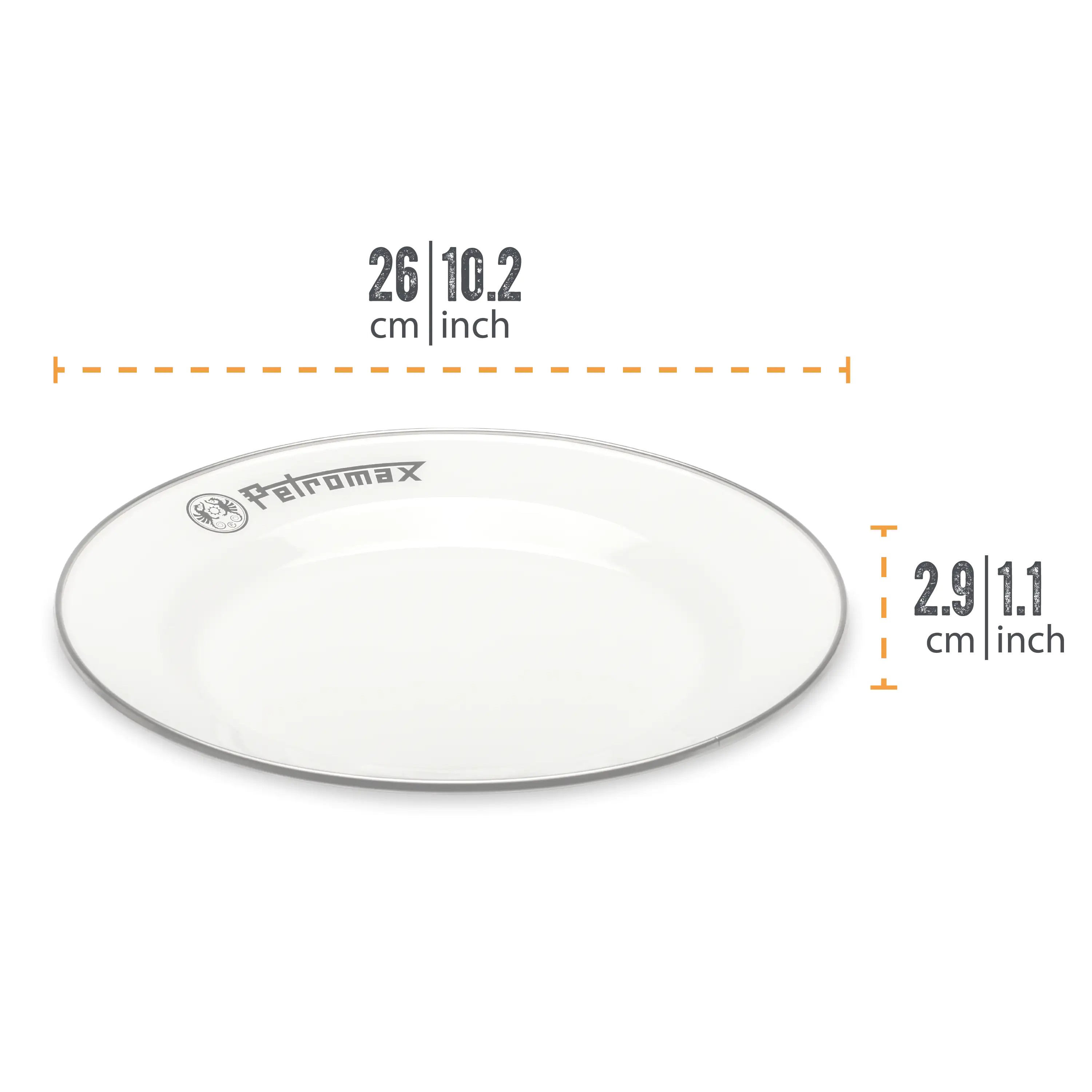 Petromax Teller Emaille 2er Set 26 cm weiss Petromax Teller Emaille 2er Set 26 cm weiss