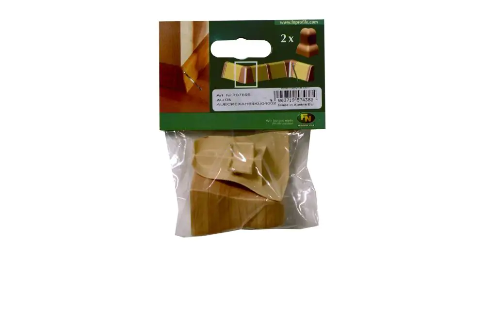 Außeneck für Kunststoffleiste KU.04 Ahorn hell