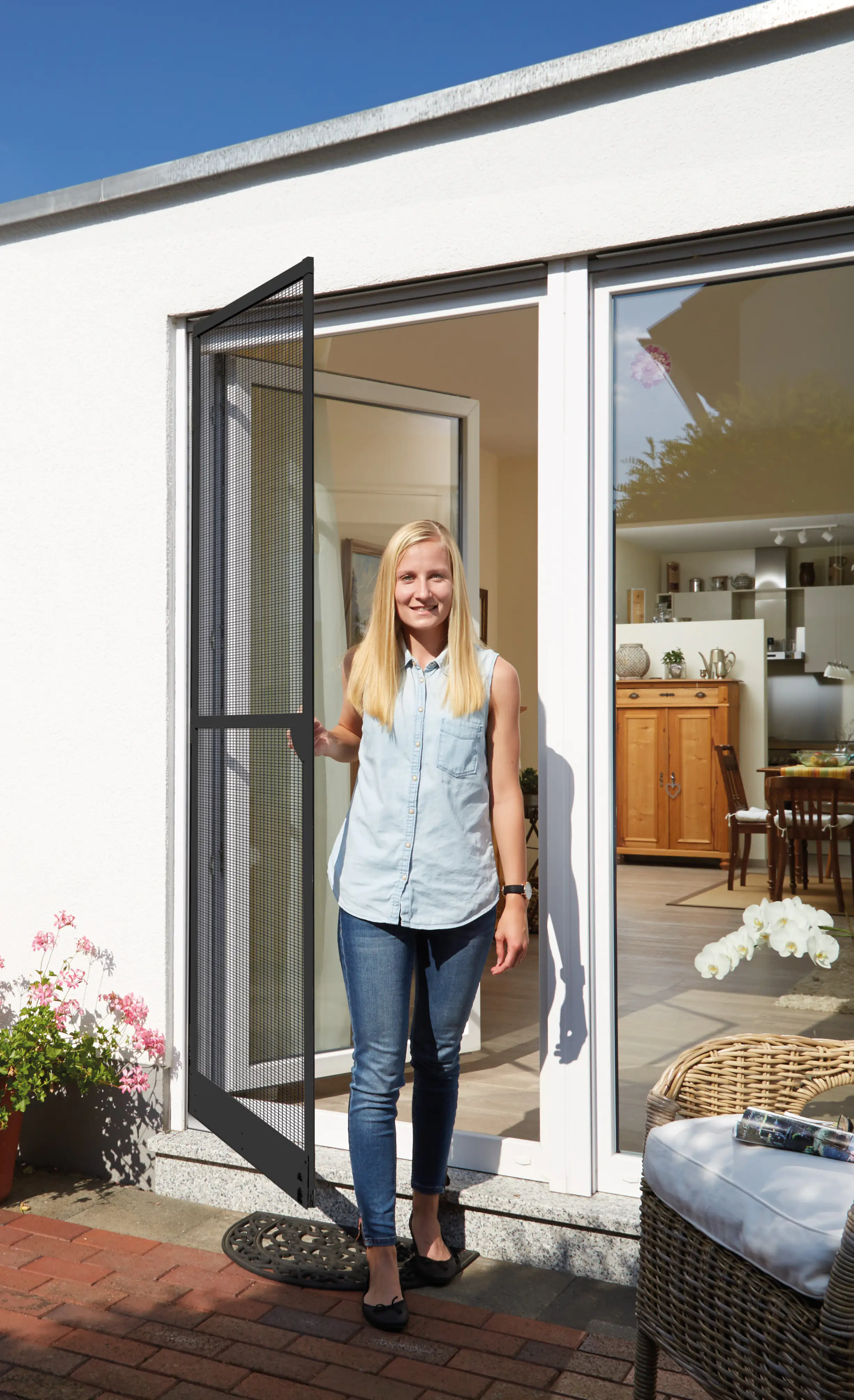 Schellenberg Fliegenschutz-Tür PLUS 100 x 210 cm anthrazit/anthrazit kürzbar