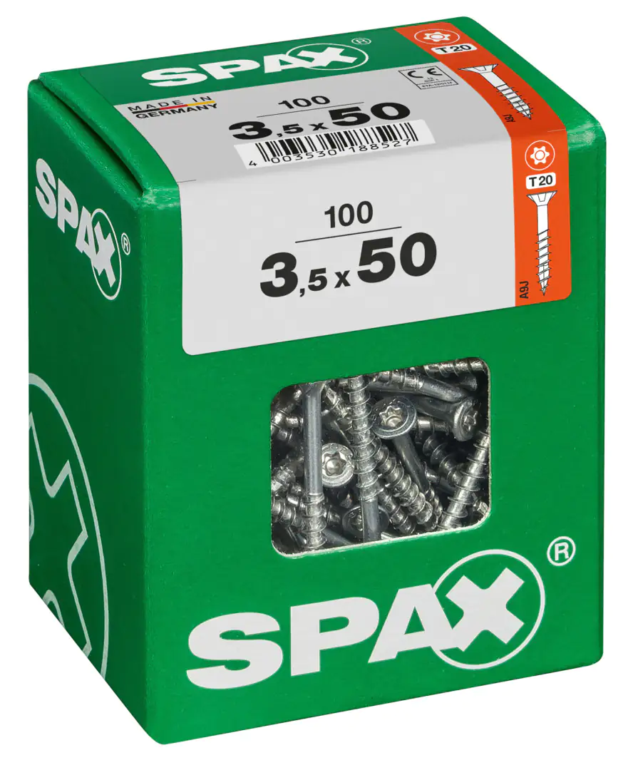 Spax Universalschrauben 3.5 x 50 mm TX 20 - 100 Stk. Spax Universalschrauben 3.5 x 50 mm TX 20 - 100 Stk.