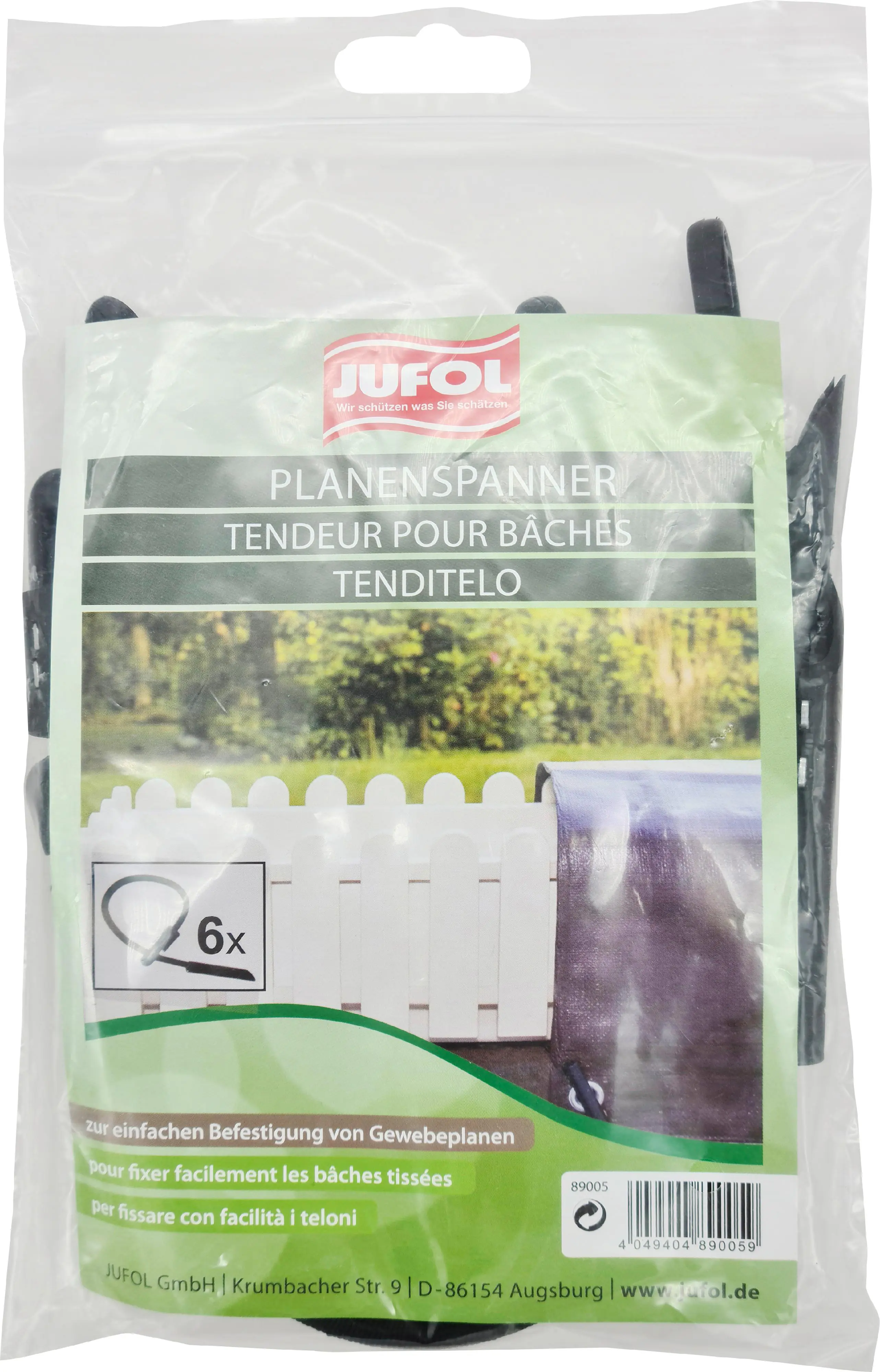 JUFOL Planenspanner mit Haken 30 cm 6 Stück schwarz  JUFOL Planenspanner mit Haken 30 cm 6 Stück schwarz