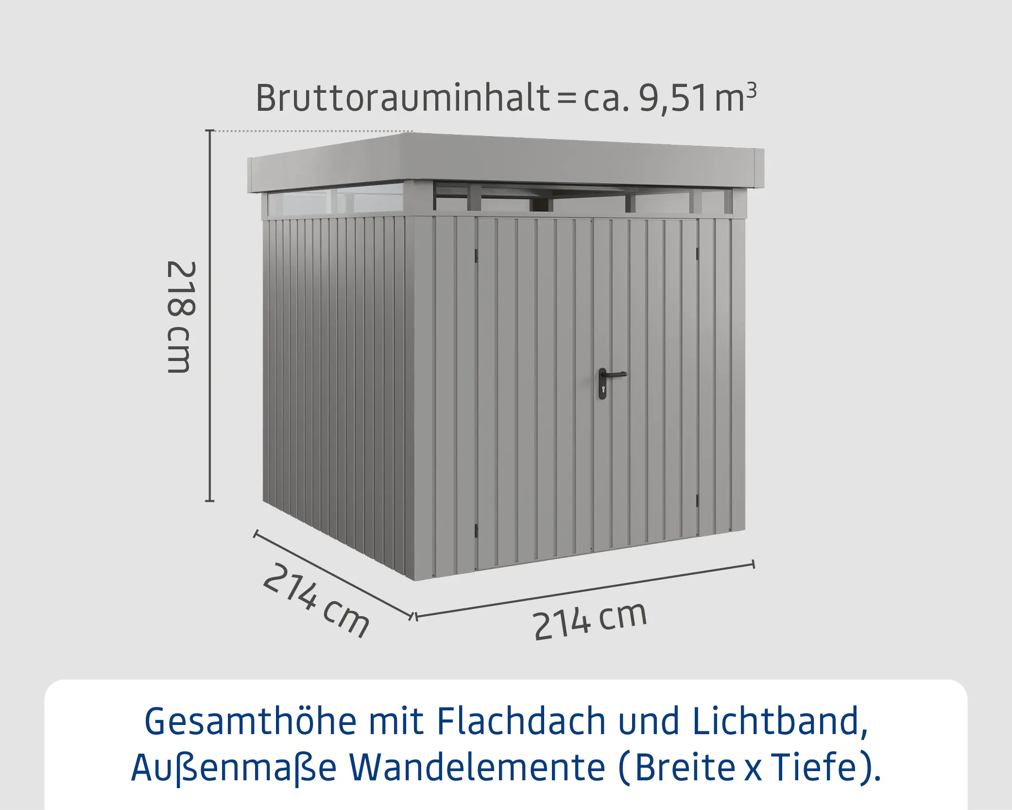 EcoStar Metallgerätehaus Euroline EFD5 LB graualuminium 214 x 214 cm 2-flg. EcoStar Metallgerätehaus Euroline EFD5 LB graualuminium 214 x 214 cm 2-flg.