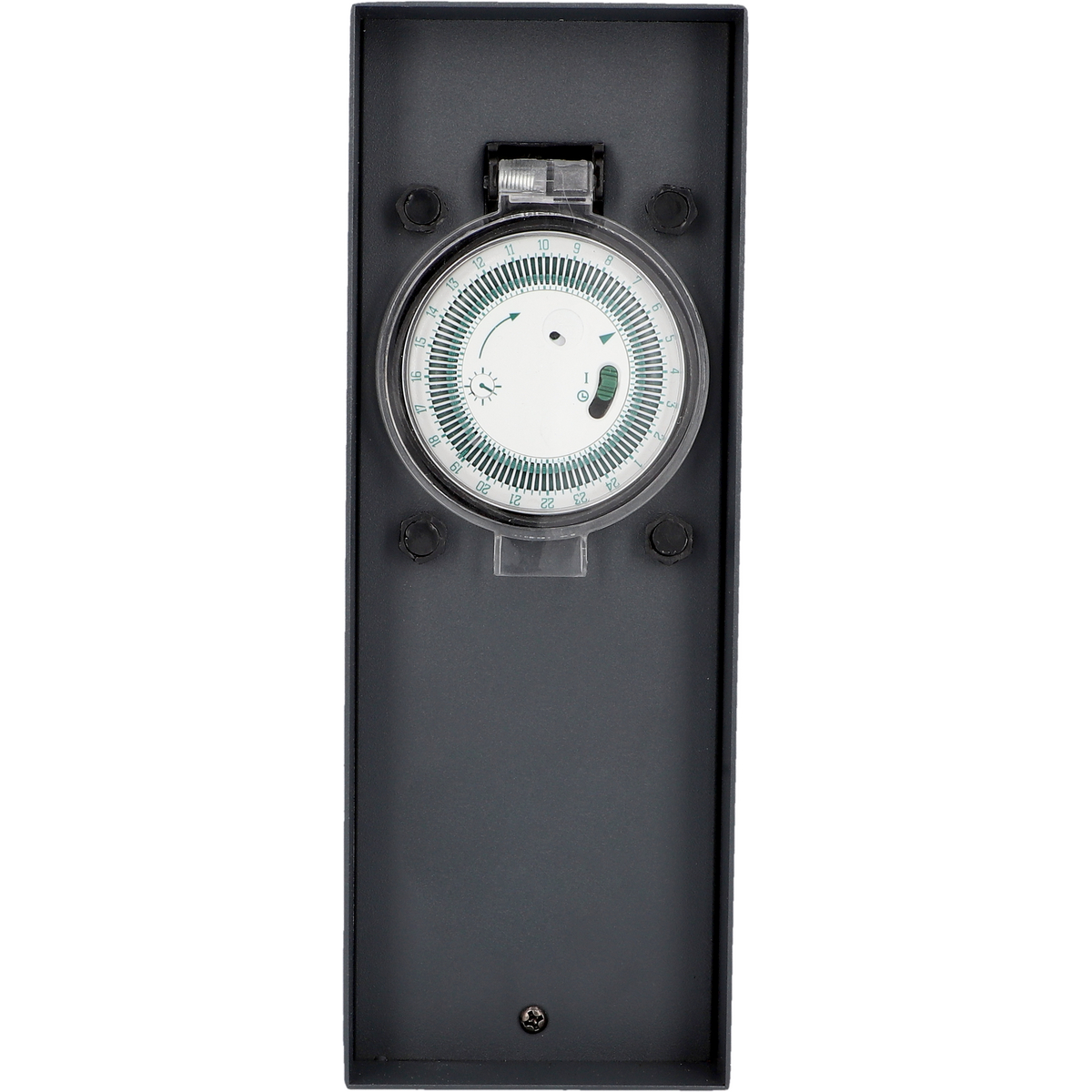 Unitec Gartensäule mit 2 Schutzkontakt-Steckdosen inkl. Zeitschaltuhr schwarz